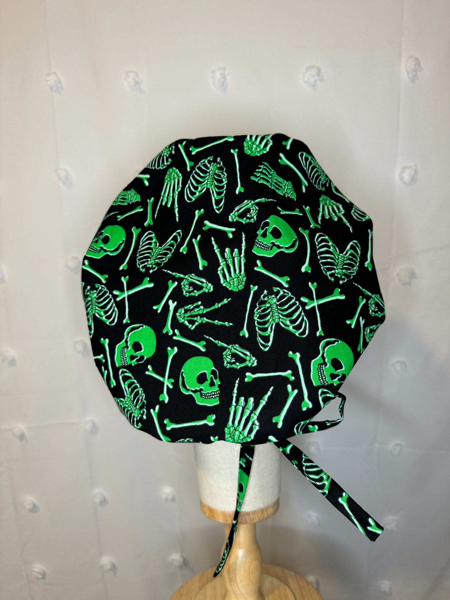 Skeleton Bones Scrub Cap - Glow In The Dark - Satin Lining Available - Multiple Styles