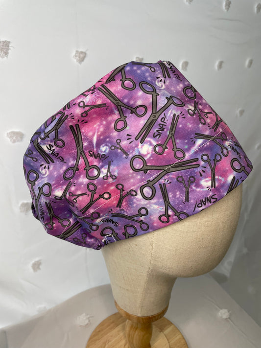 Galaxy Snaps Scrub Cap - Satin Lining Available - Multiple Styles