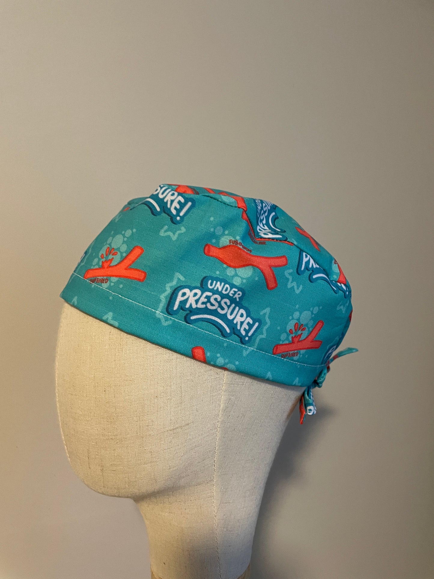 "Under Pressure" Aneurysm Scrub Cap - Satin Lining Available - Multiple Styles