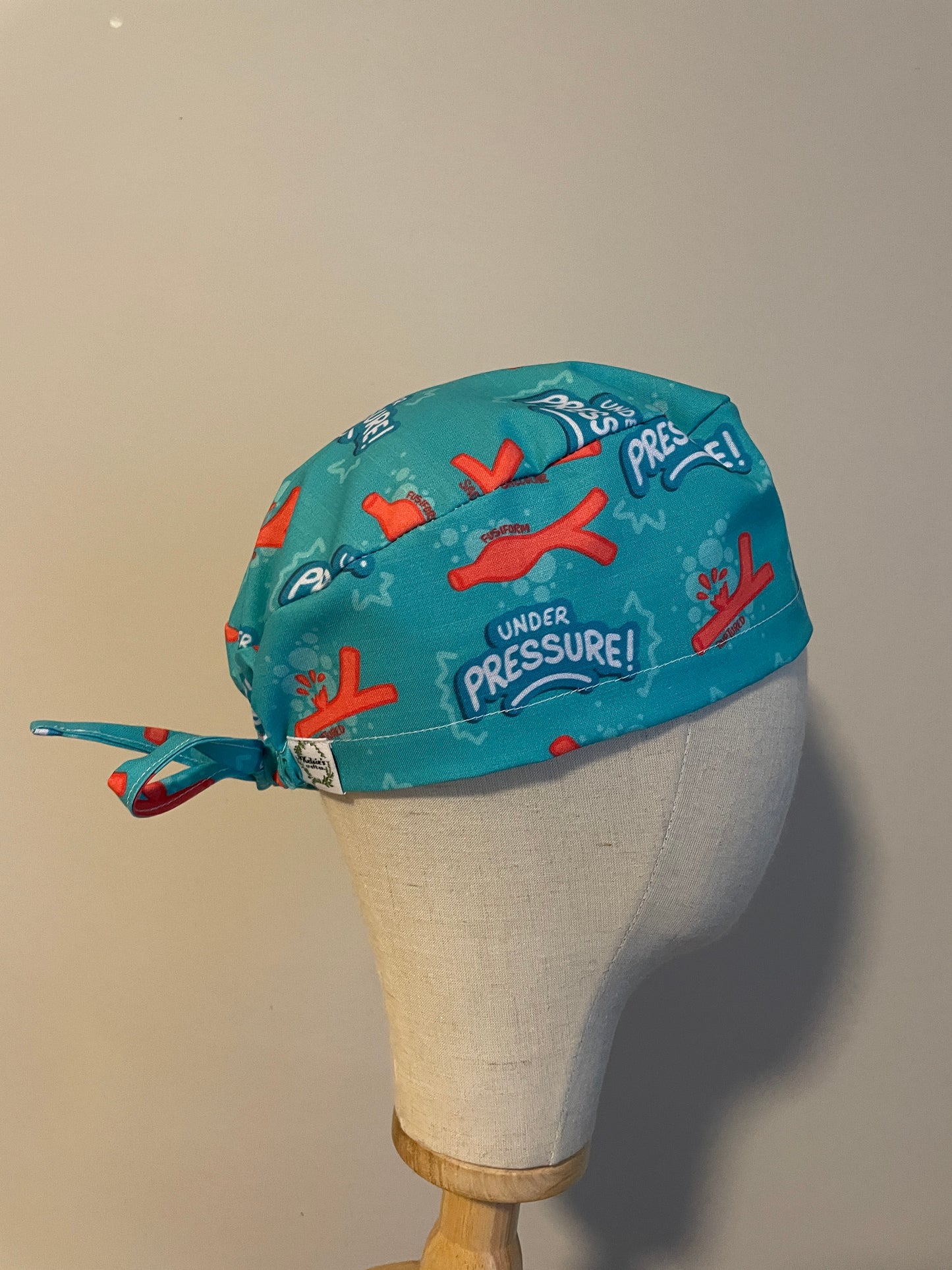 "Under Pressure" Aneurysm Scrub Cap - Satin Lining Available - Multiple Styles