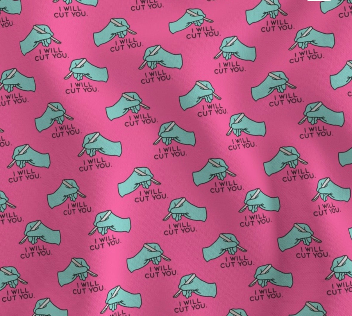 I Will Cut You Surgery Scrub Cap (Navy or Pink) - Satin Lining Available Multiple Styles