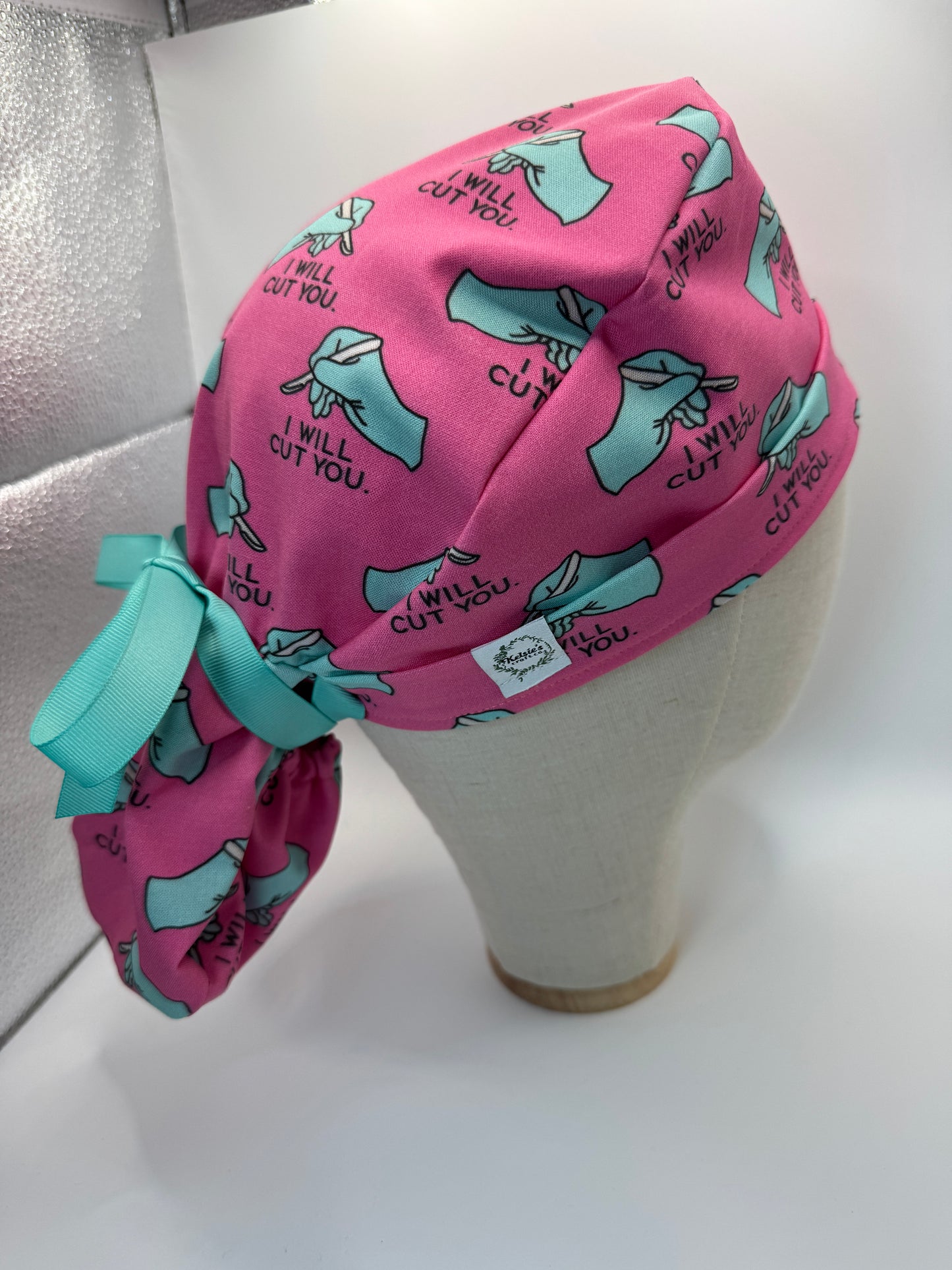 I Will Cut You Surgery Scrub Cap - Satin Lining Avaliable Multiple Styles