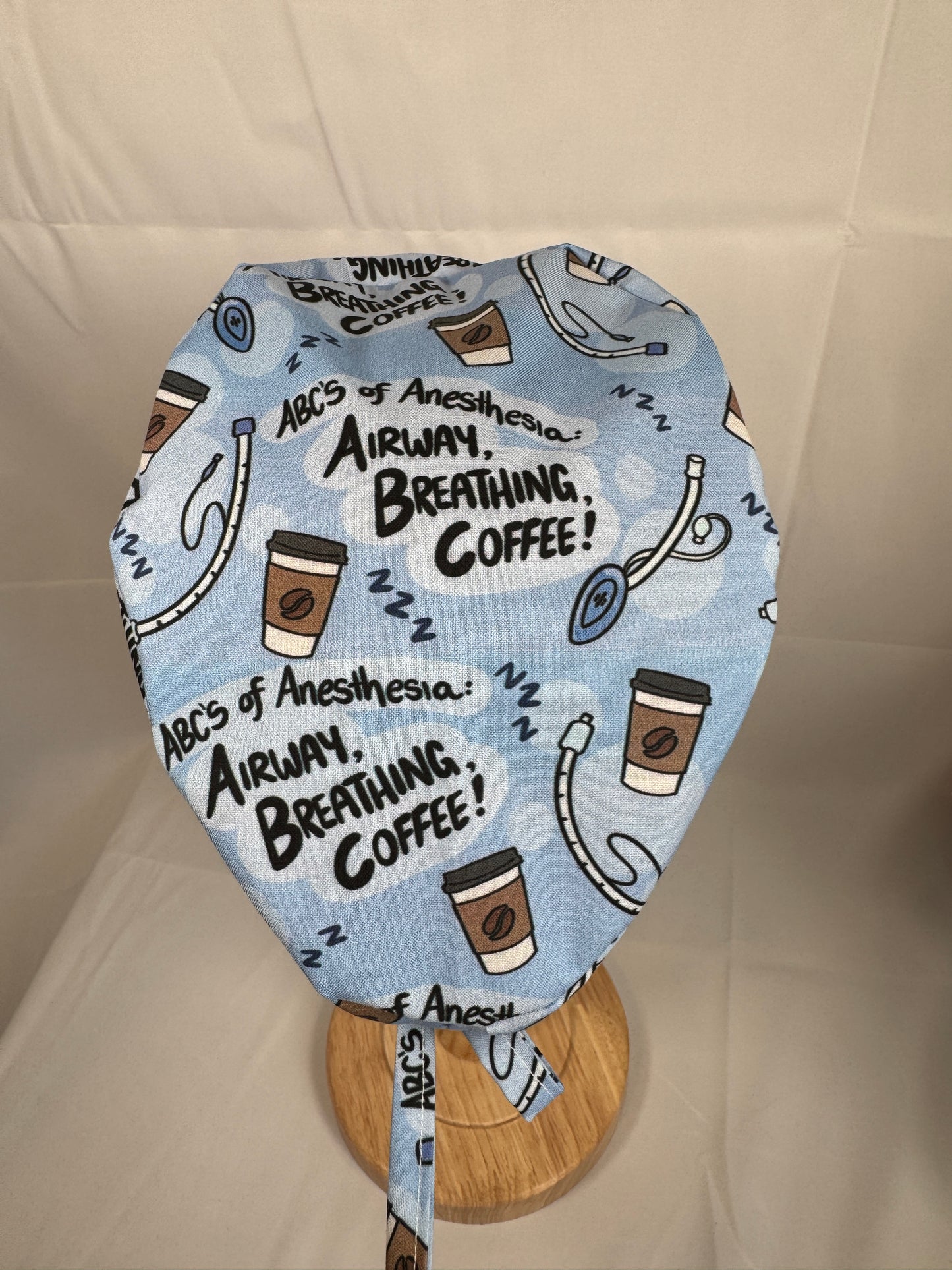 Anesthesia Airway Breathing Coffee (ABCs) Scrub Cap - Satin Lining Available -Multiple Styles