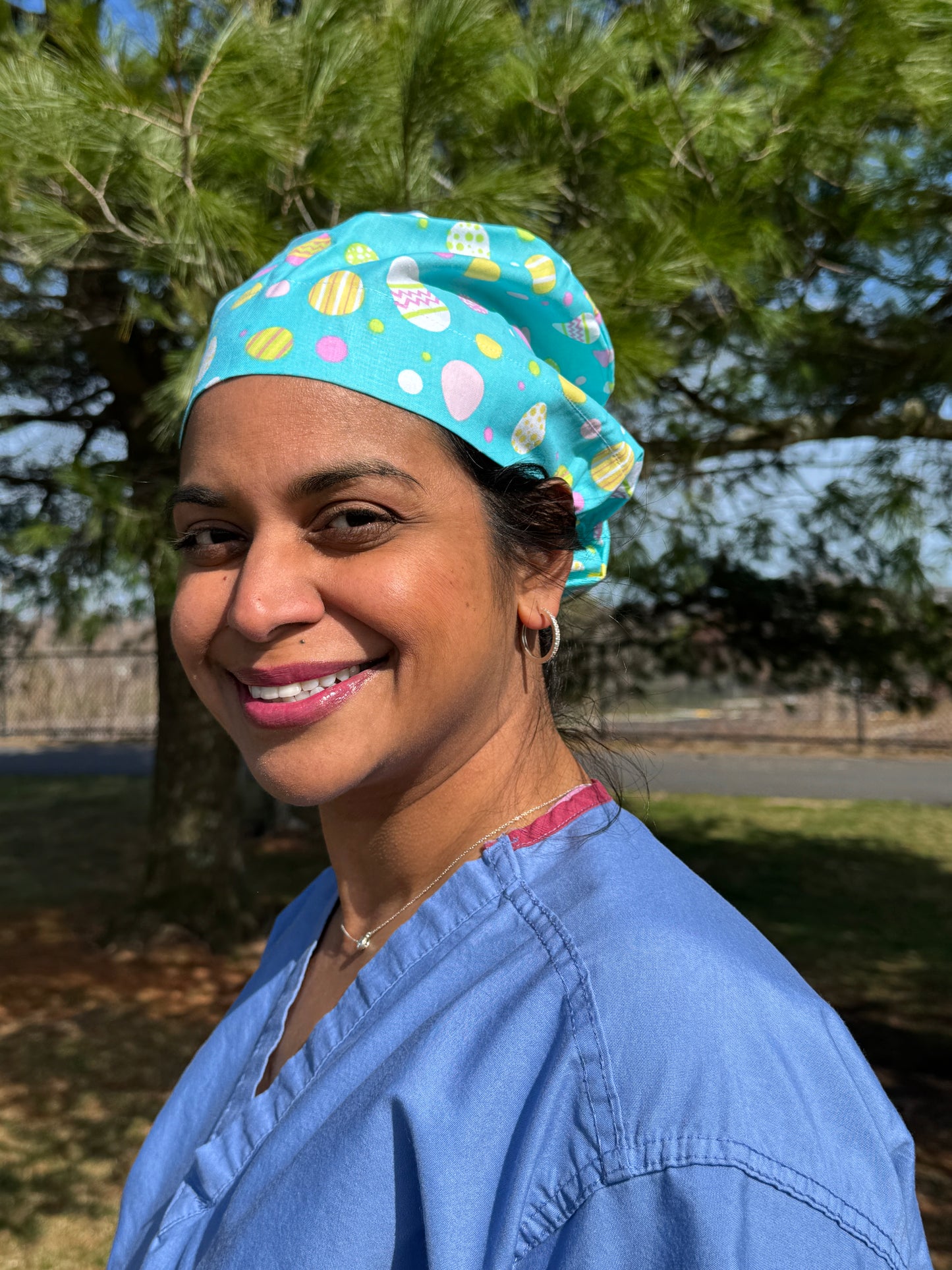 Teal Easter Eggs Scrub Cap - Multiple Styles
