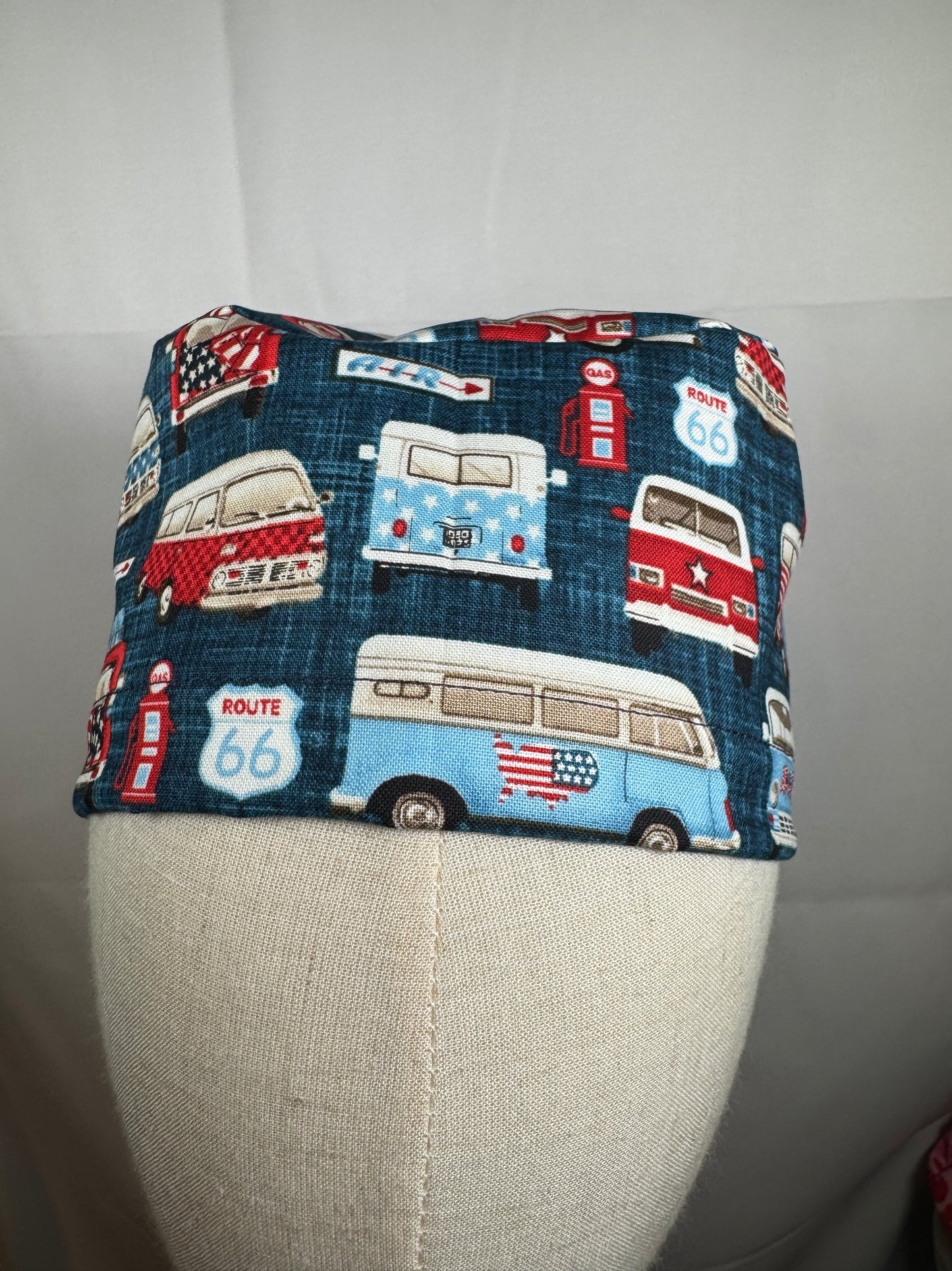 Patriotic Vintage Vans Scrub Cap - Satin Lining Available - Multiple Styles