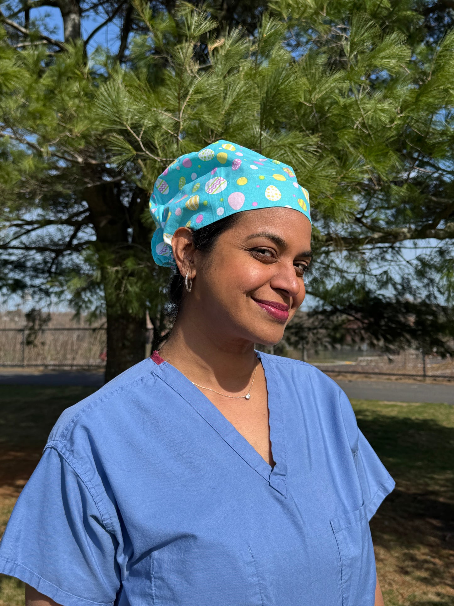 Teal Easter Eggs Scrub Cap - Multiple Styles