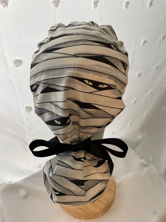 Mummy Eyes Scrub Cap - Glow In The Dark - Satin Lining Available - Multiple Styles