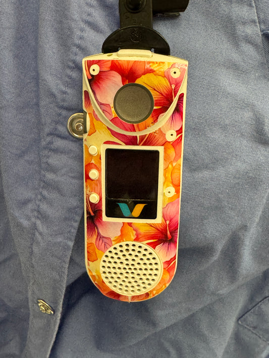 #28 Pink & Orange Hibiscus Vocera Skin