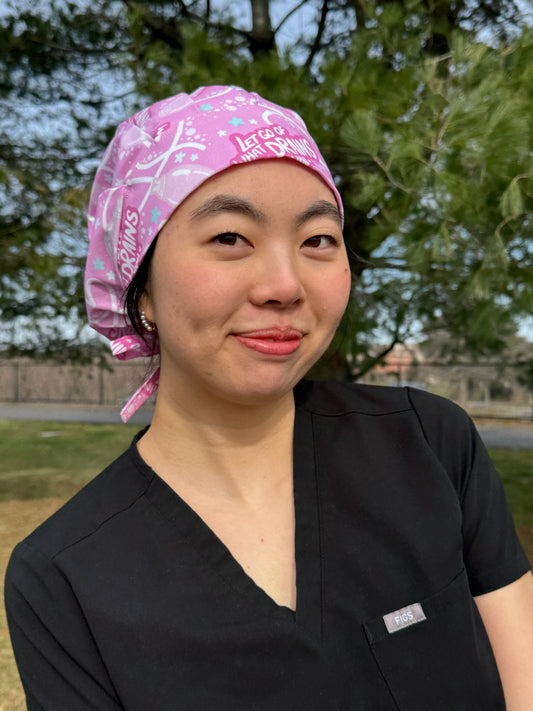 "Let Go of What Drains You" Scrub Cap - Satin Lining Available - Multiple Styles