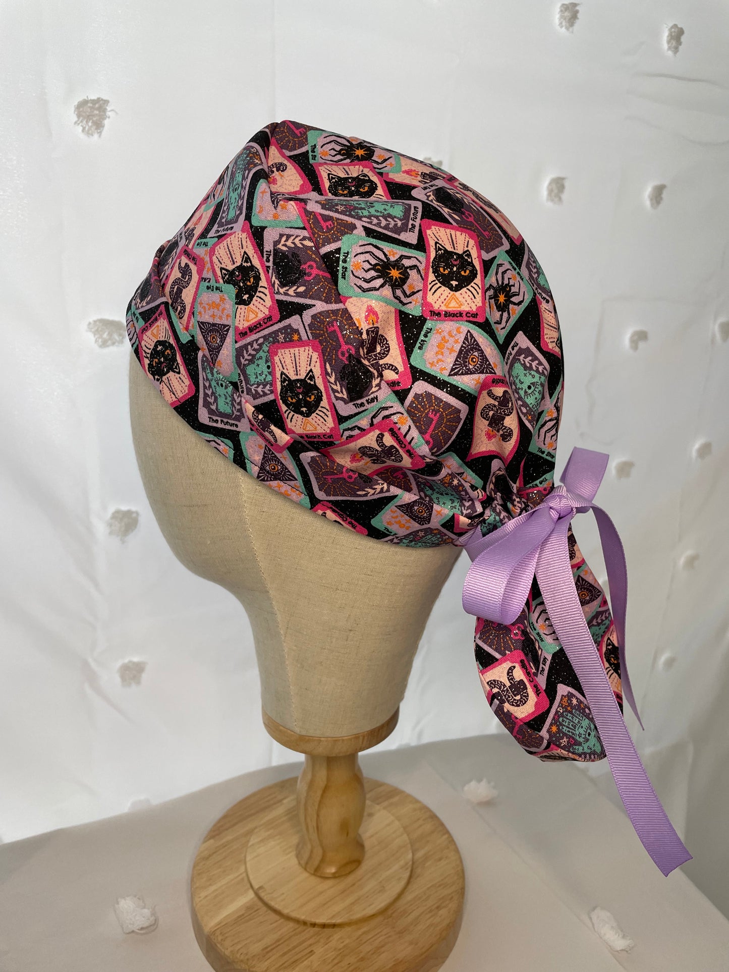 *Glitter* Tarrot Cards Scrub Cap - Satin Lining Available - Multiple Styles