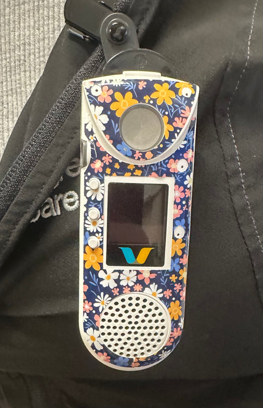 #66 Navy Floral #2 Vocera Skin