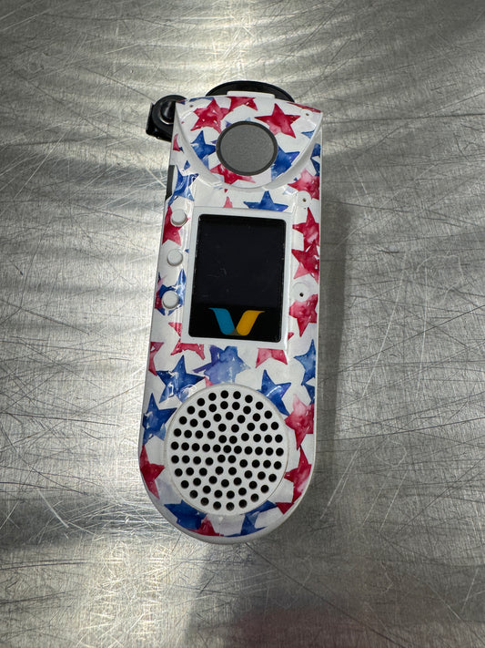 #42 Red & Blue Stars on White Vocera Skin