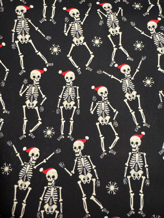 Skeletons with Santa Hats Scrub Cap - Satin Lining Available - Multiple Styles