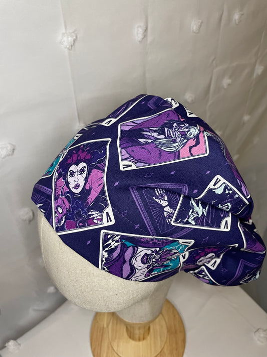 Purple Villain Cards Scrub Cap - Satin Lining Available - Multiple Styles