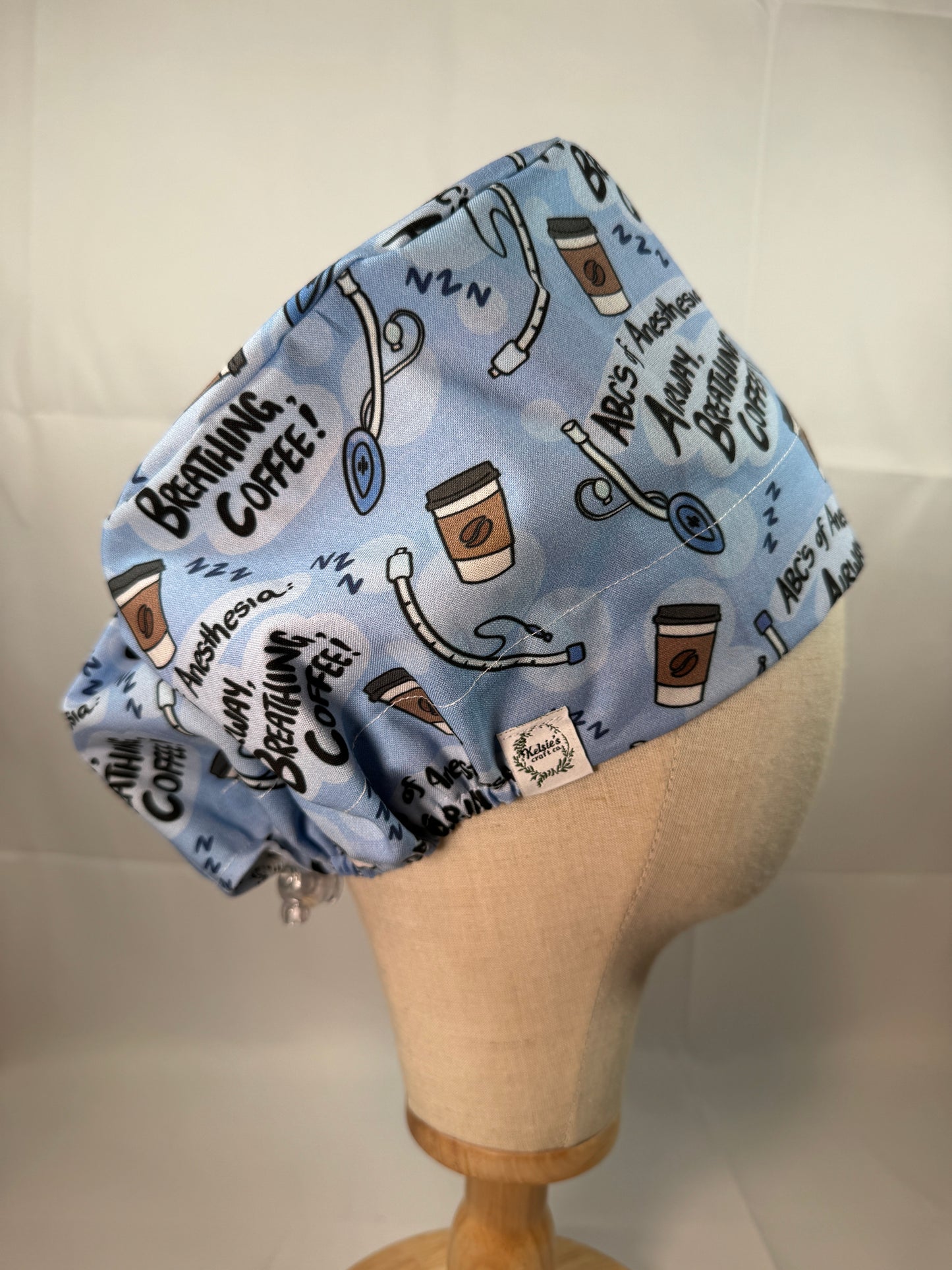 Anesthesia Airway Breathing Coffee (ABCs) Scrub Cap - Satin Lining Available -Multiple Styles