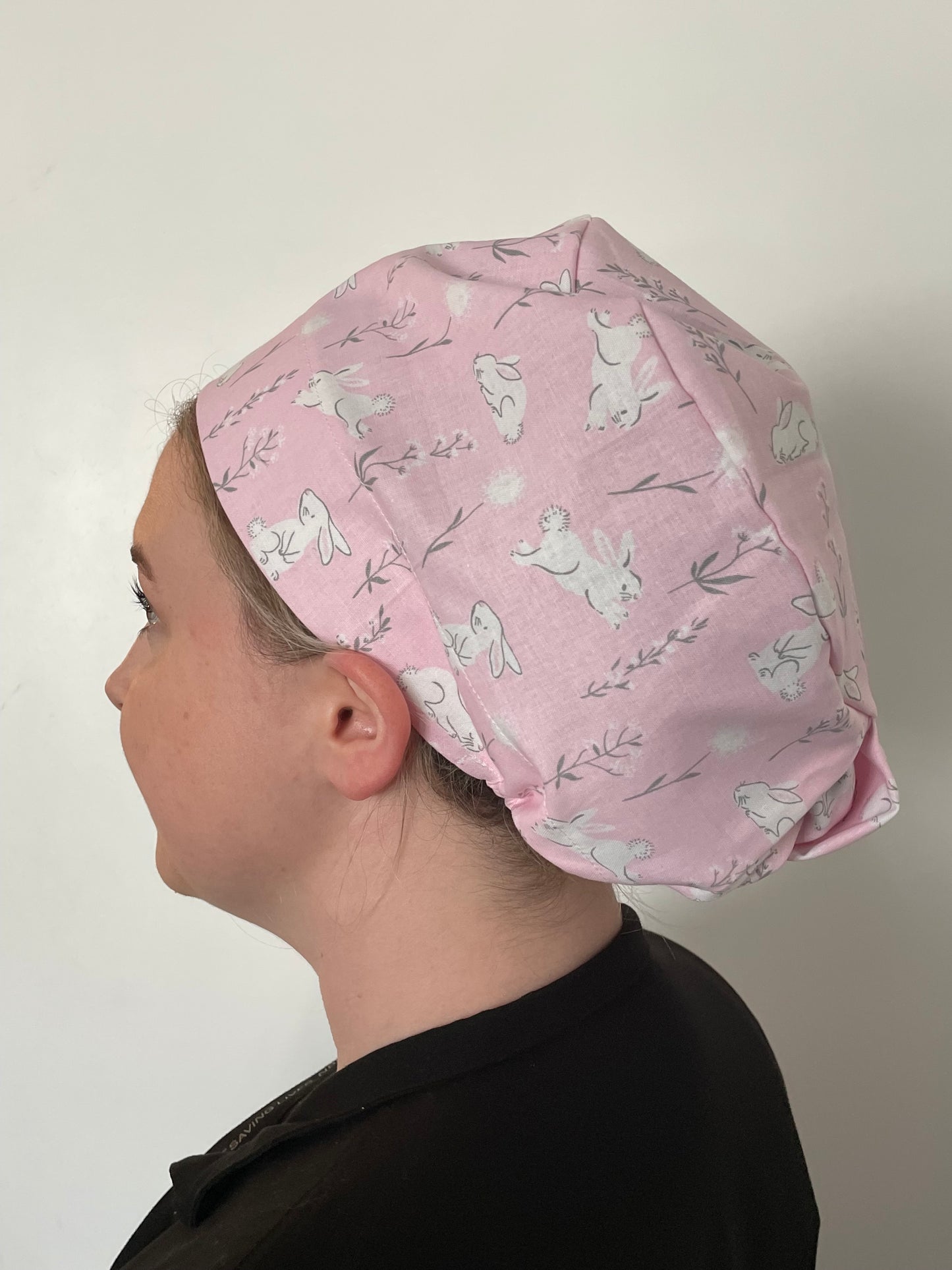 Easter Bunnies on Pink Scrub Cap - Multiple Styles*