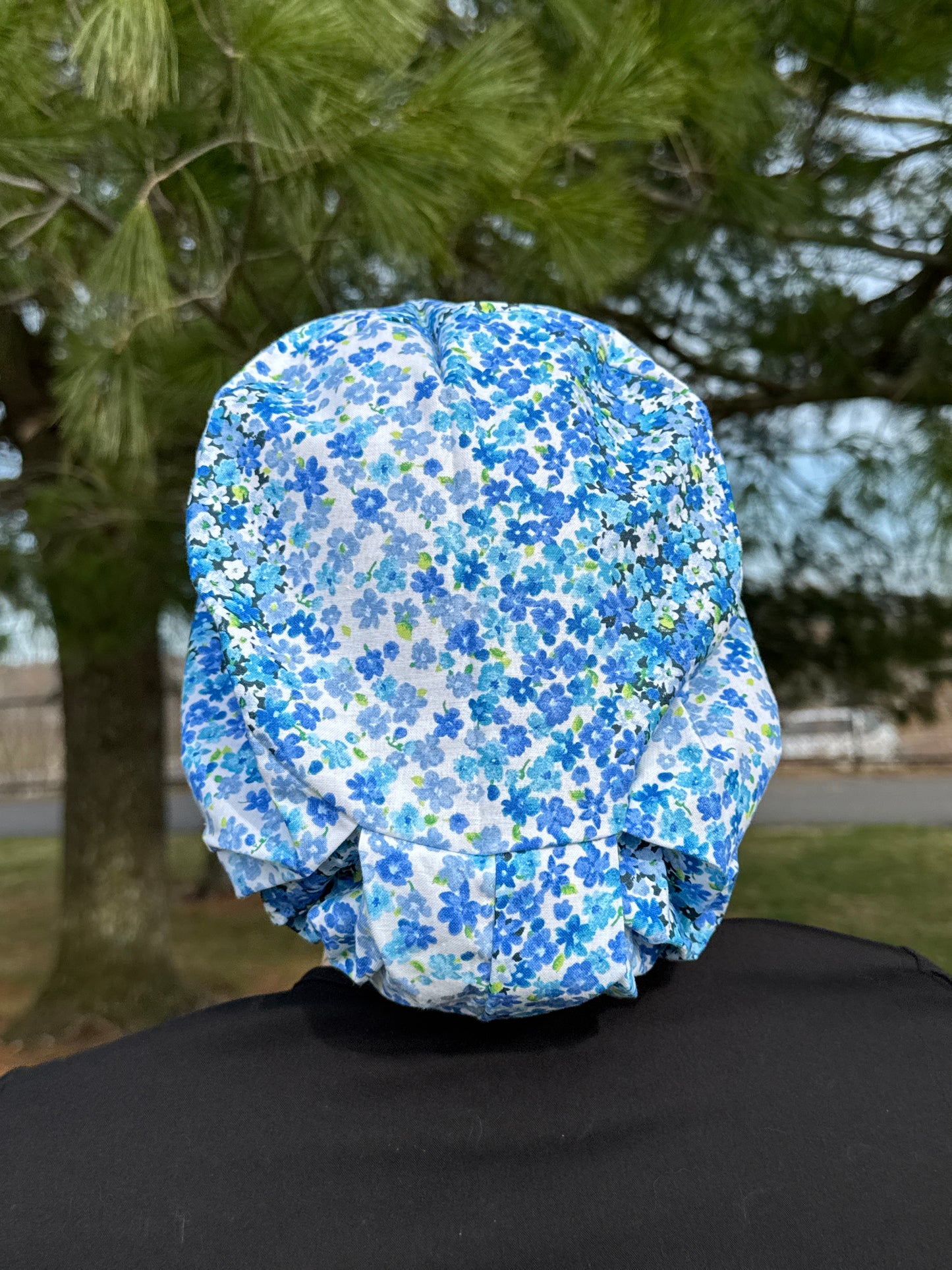 Small Blue Floral Scrub Cap - Multiple Styles
