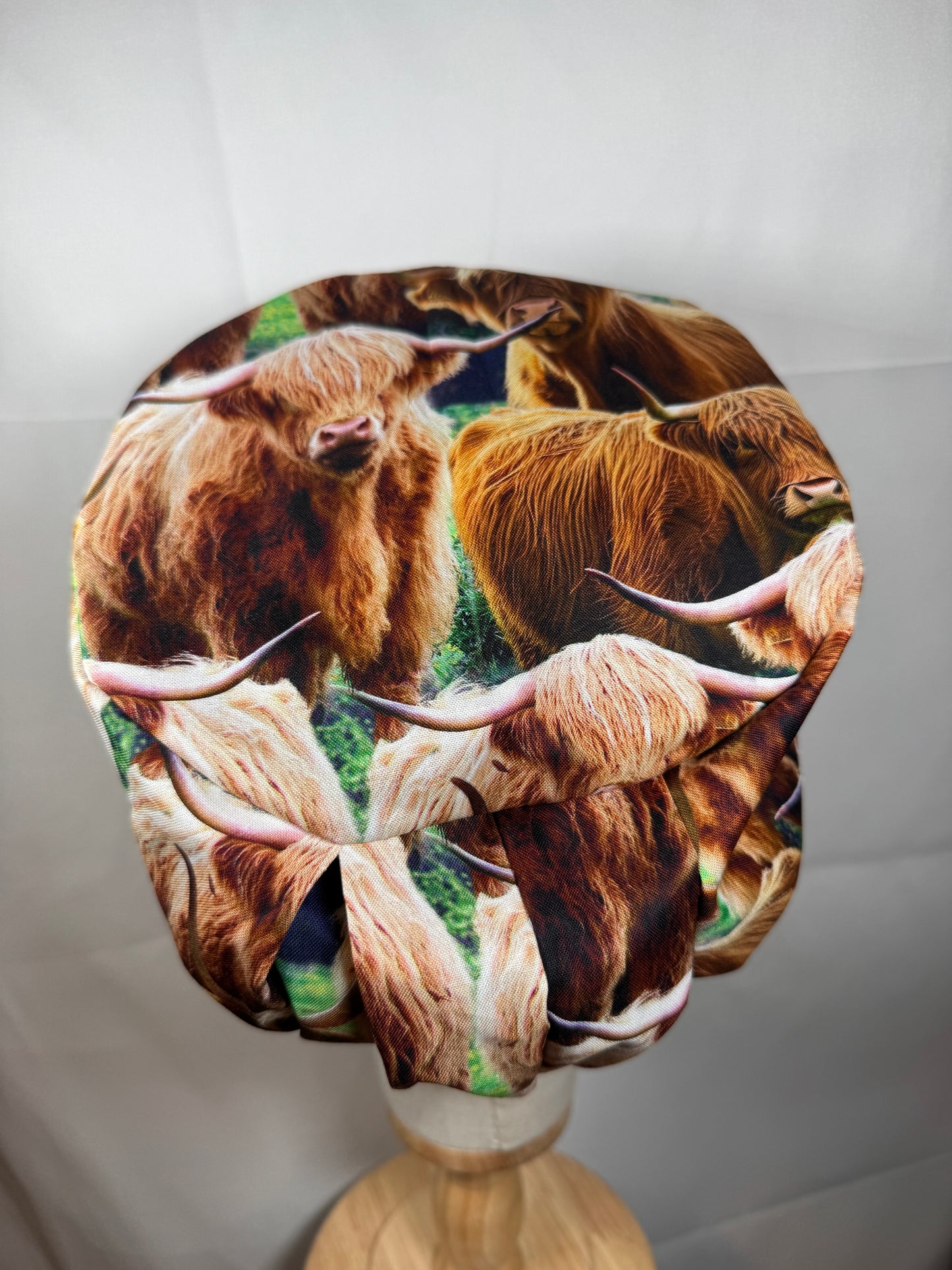 Vibrant Highland Cows Scrub Cap - Satin Lining Available - Multiple Styles