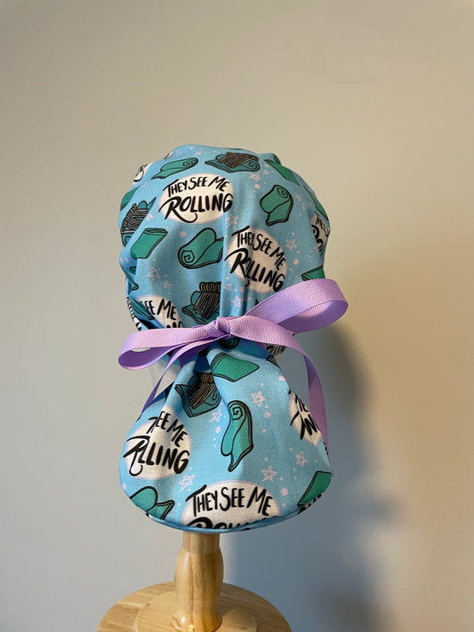 They See Me Rollin' Scrub Cap - Satin Lining Available - Multiple Styles