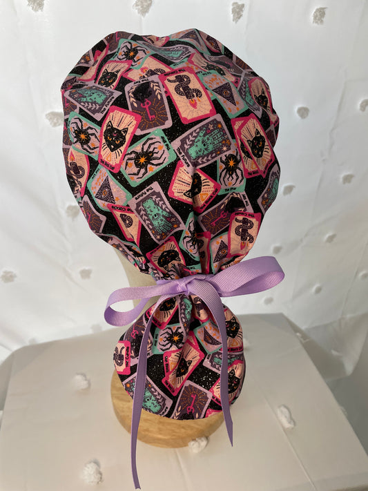 *Glitter* Tarrot Cards Scrub Cap - Satin Lining Available - Multiple Styles
