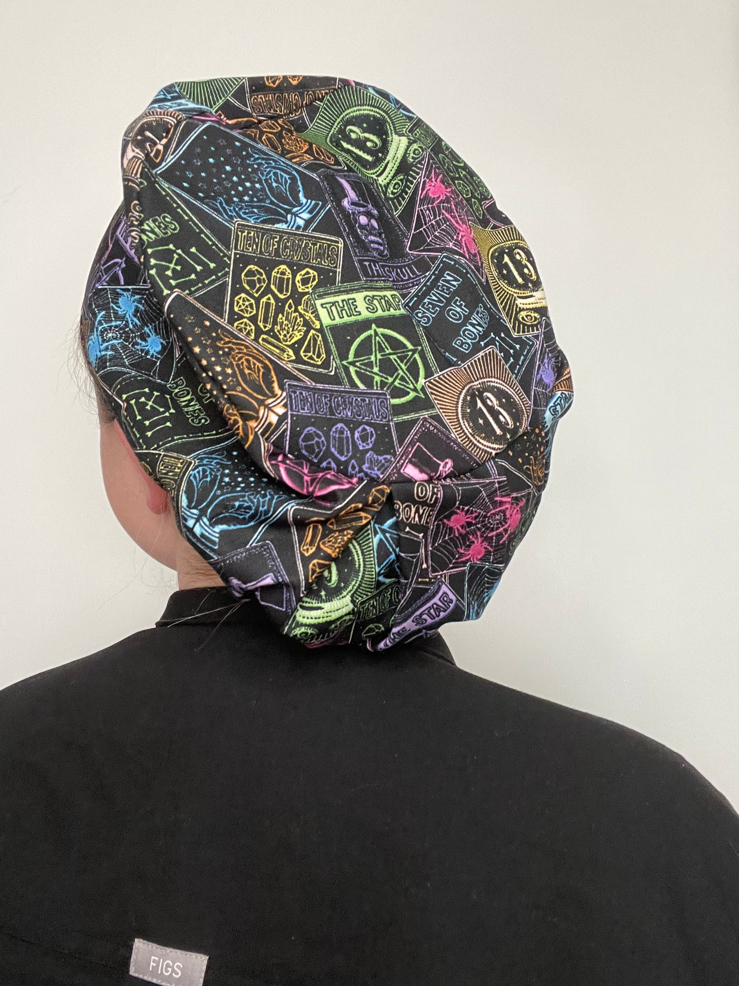 Neon Tarrot Cards Scrub Cap - Satin Lining Available - Multiple Styles