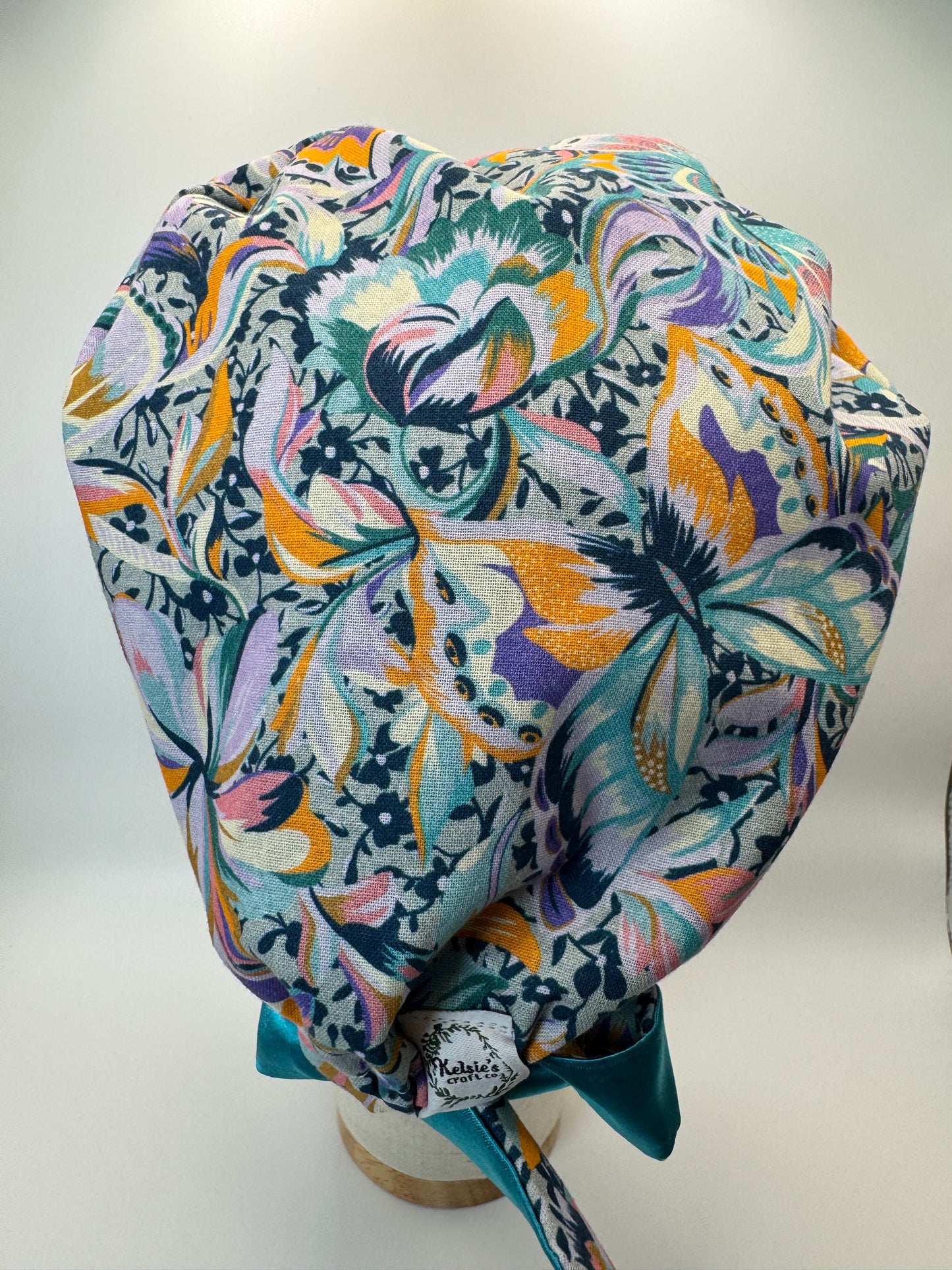 Blue Butterfly Scrub Cap - Satin Lining Available - Multiple Styles