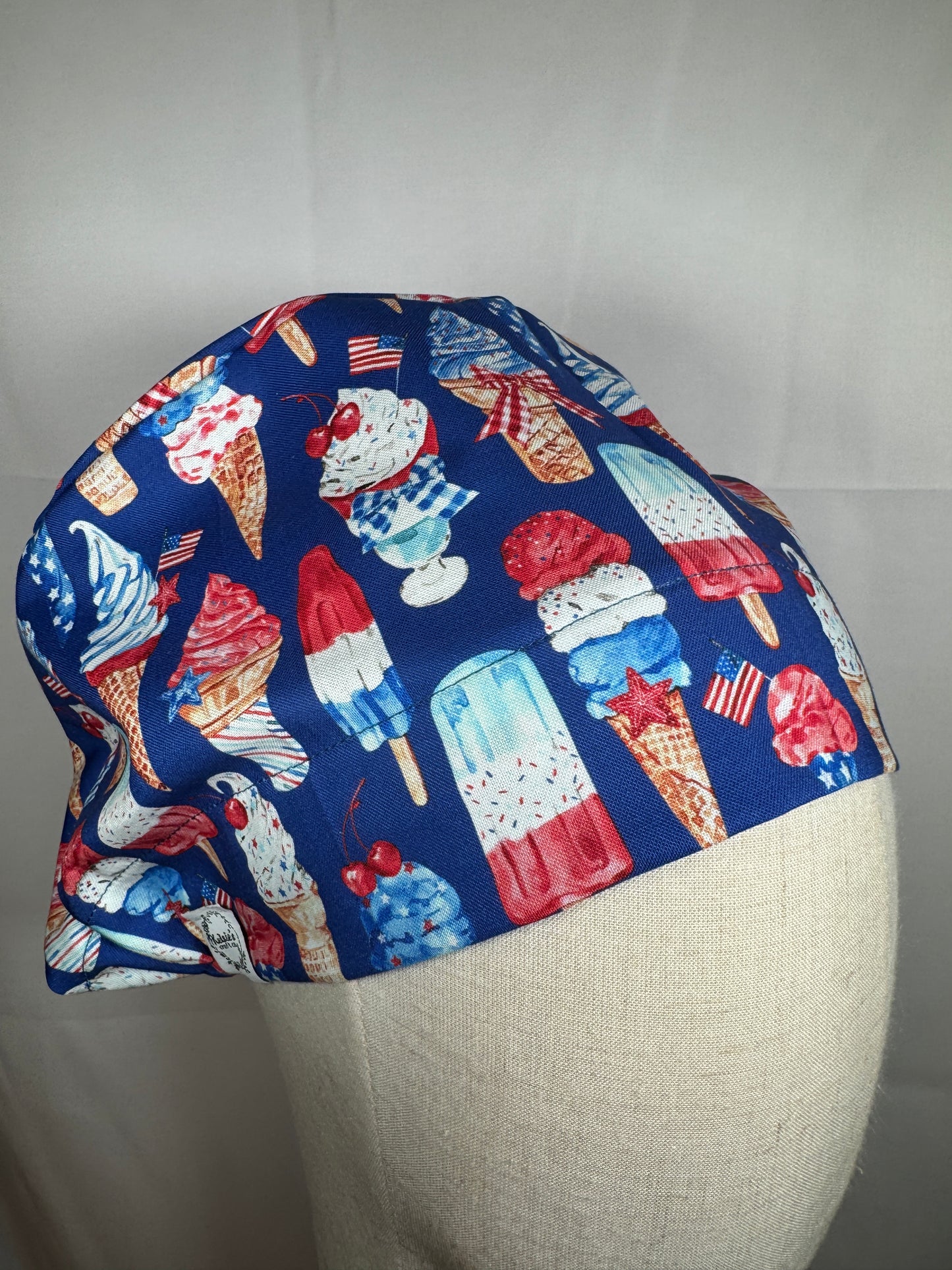 Patriotic Ice Cream Treats Scrub Cap - Satin Lining Available - Multiple Styles