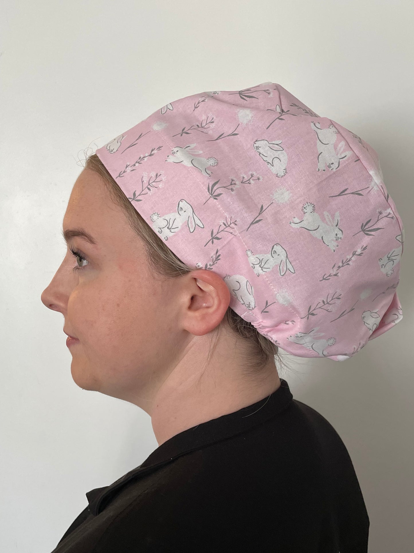 Easter Bunnies on Pink Scrub Cap - Multiple Styles*