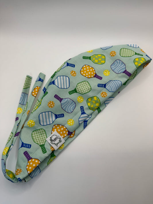 Pickle Ball Scrub Cap - Satin Lining Available - Multiple Styles