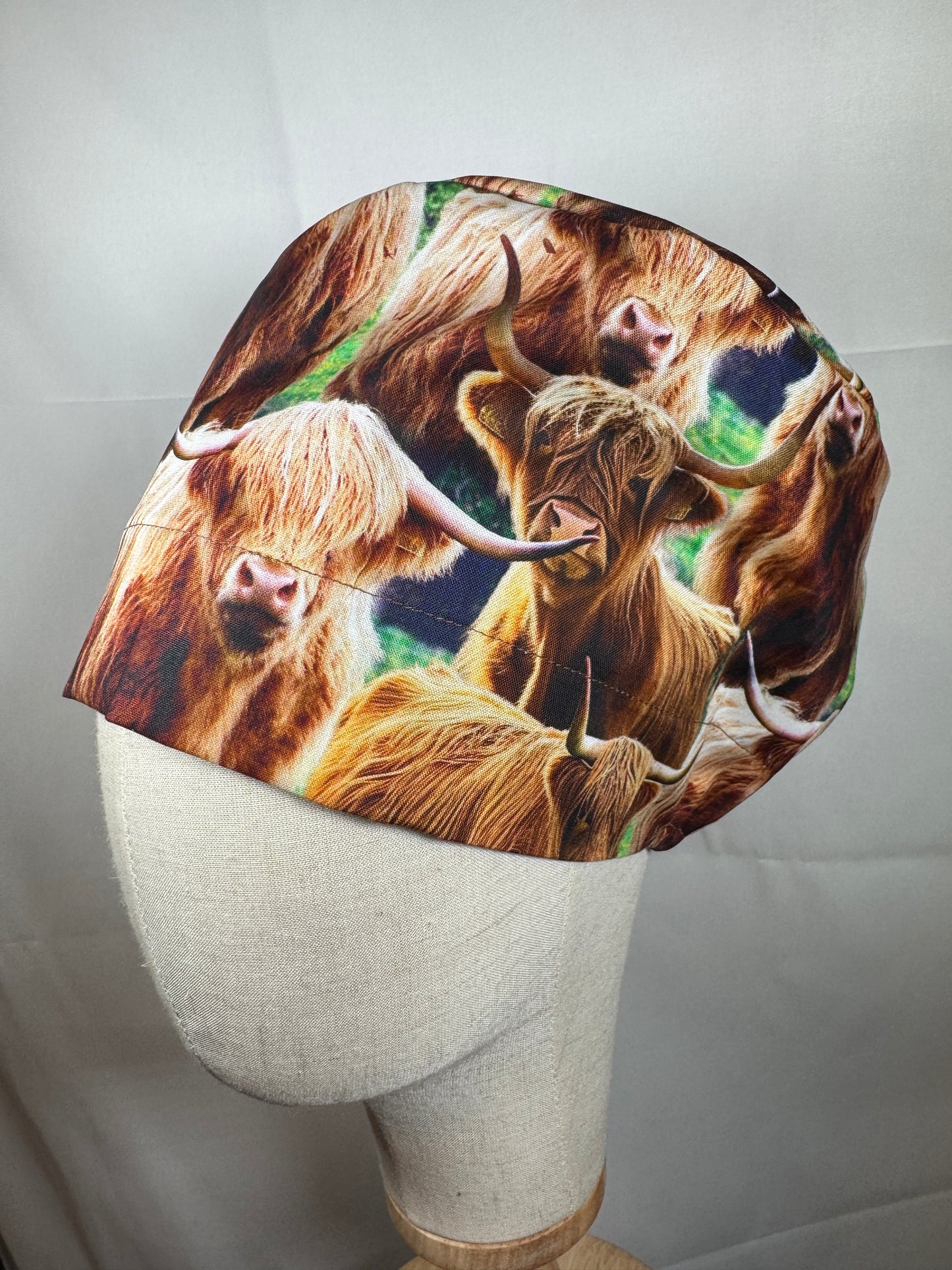Vibrant Highland Cows Scrub Cap - Satin Lining Available - Multiple Styles