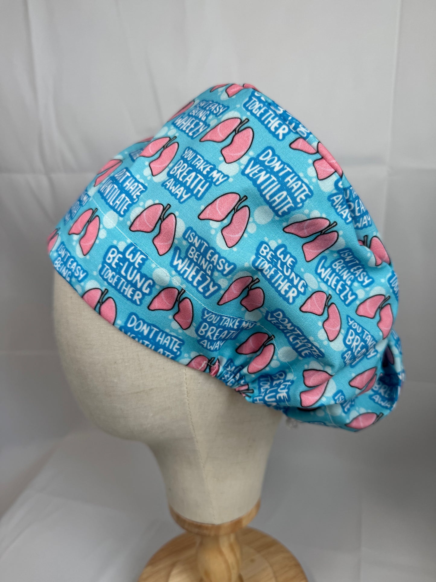 Lungs with Sayings Scrub Cap - Satin Lining Available - Multiple Styles