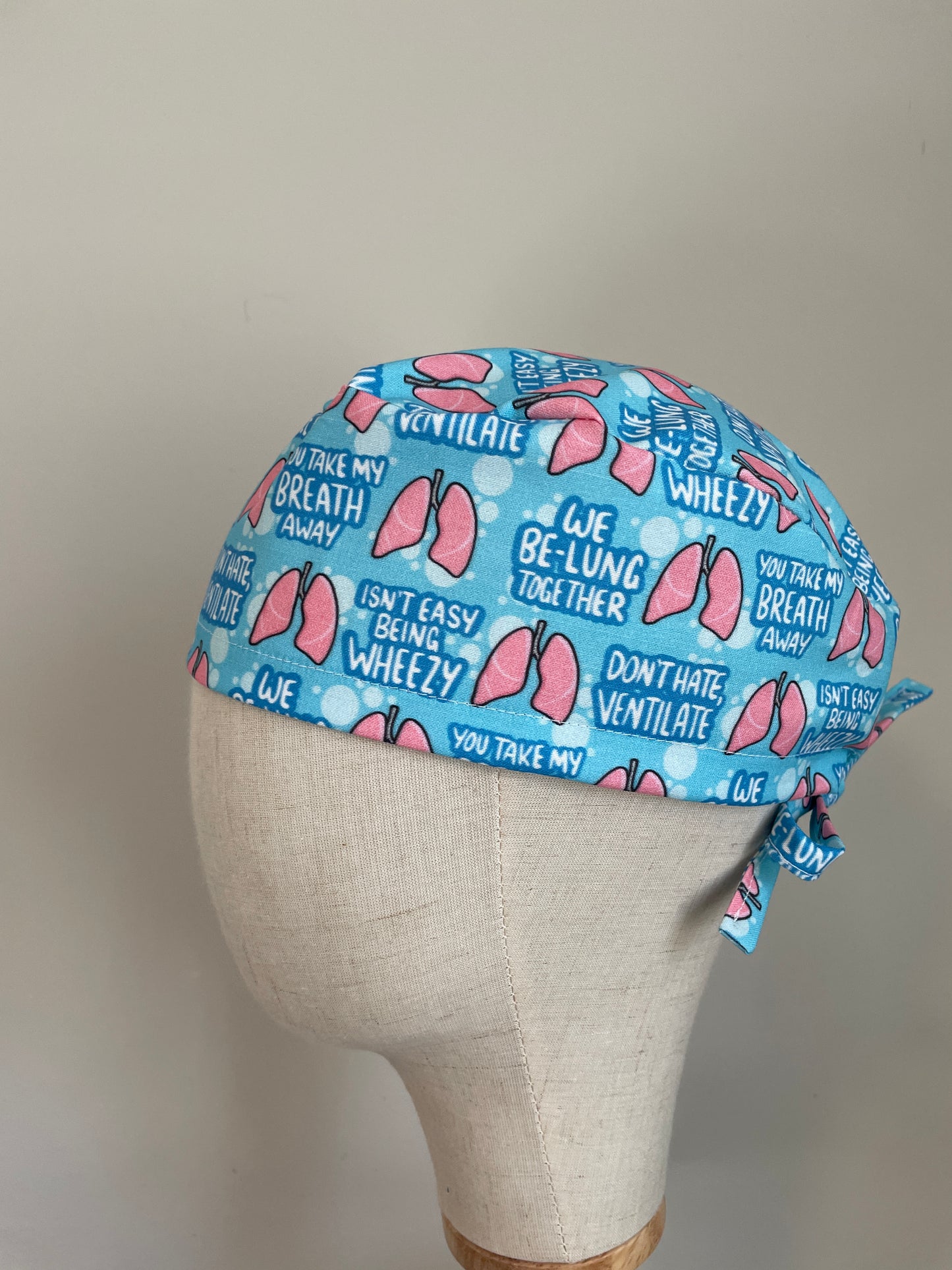 Lungs with Sayings Scrub Cap - Satin Lining Available - Multiple Styles
