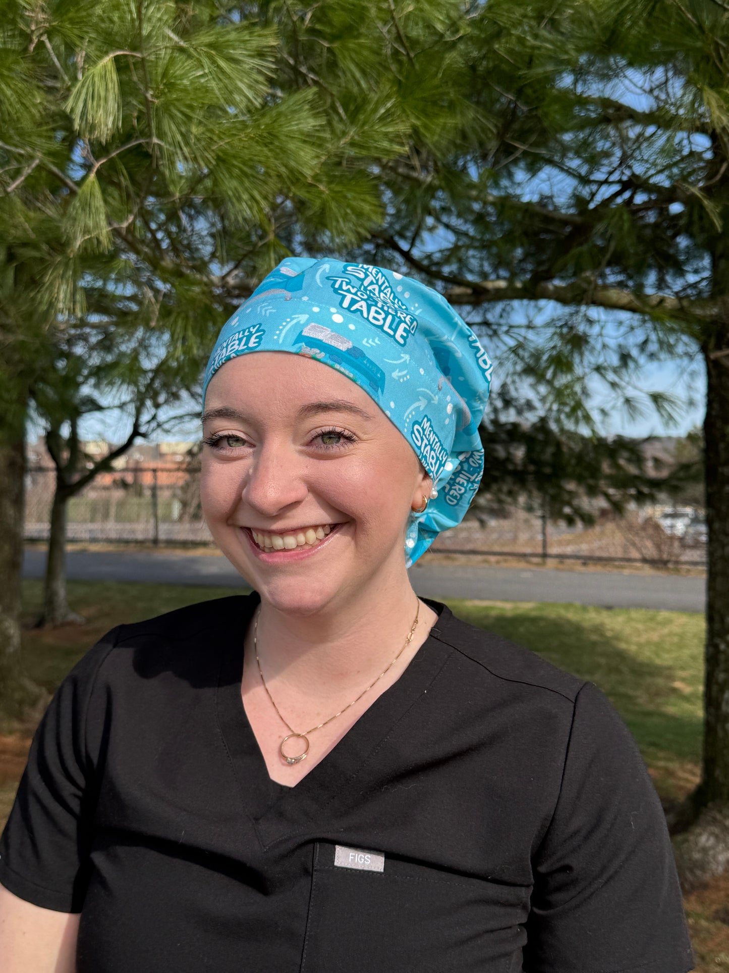 Mentally Stable Like a Two Tier Table Scrub Cap - Satin Lining Available - Multiple Styles