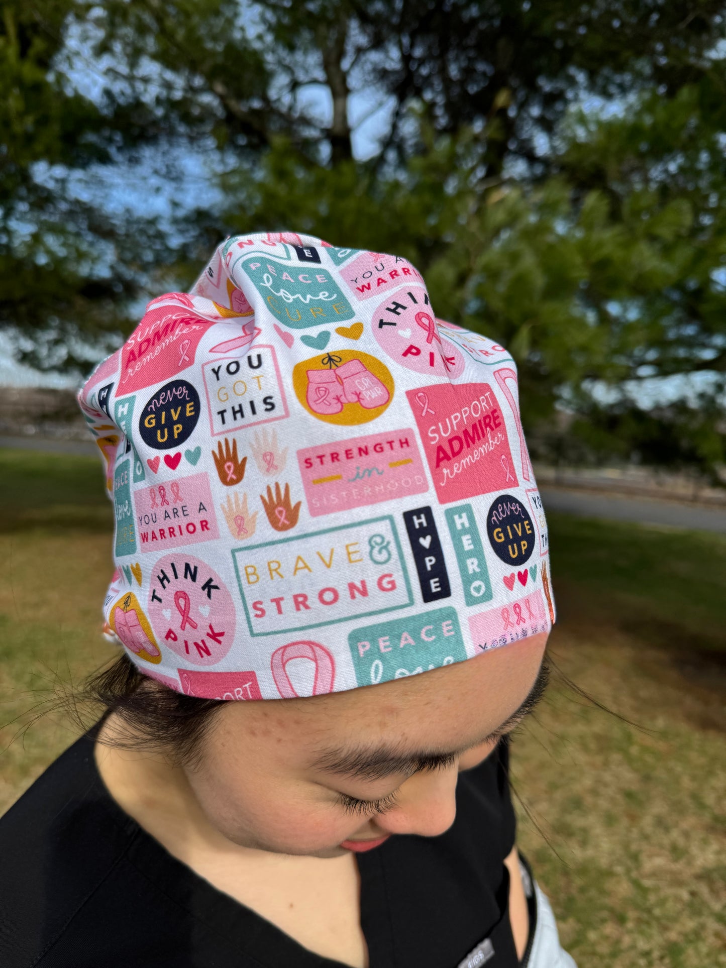 Breast Cancer Awareness Scrub Cap - Multiple Styles