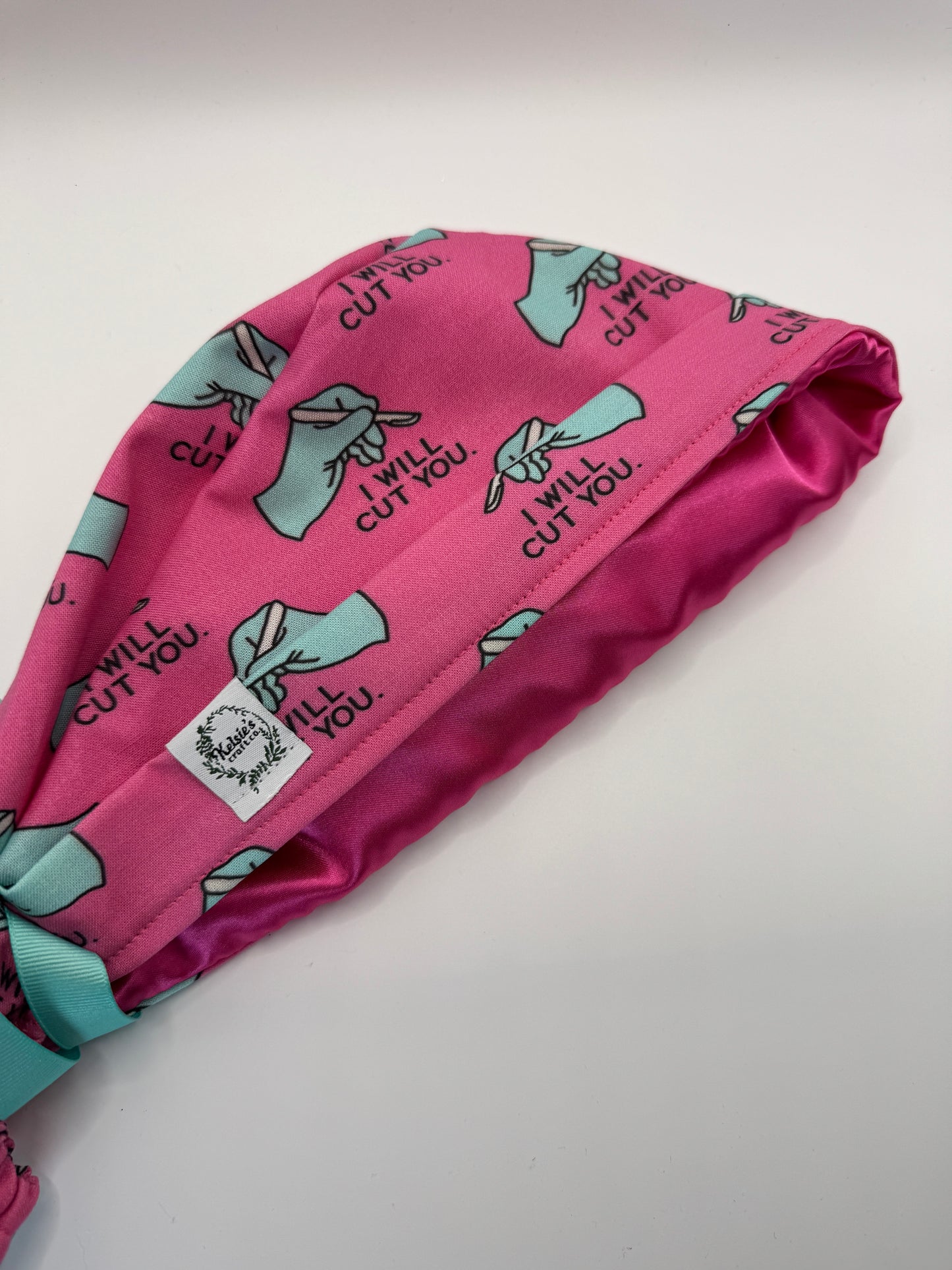 I Will Cut You Surgery Scrub Cap - Satin Lining Avaliable Multiple Styles