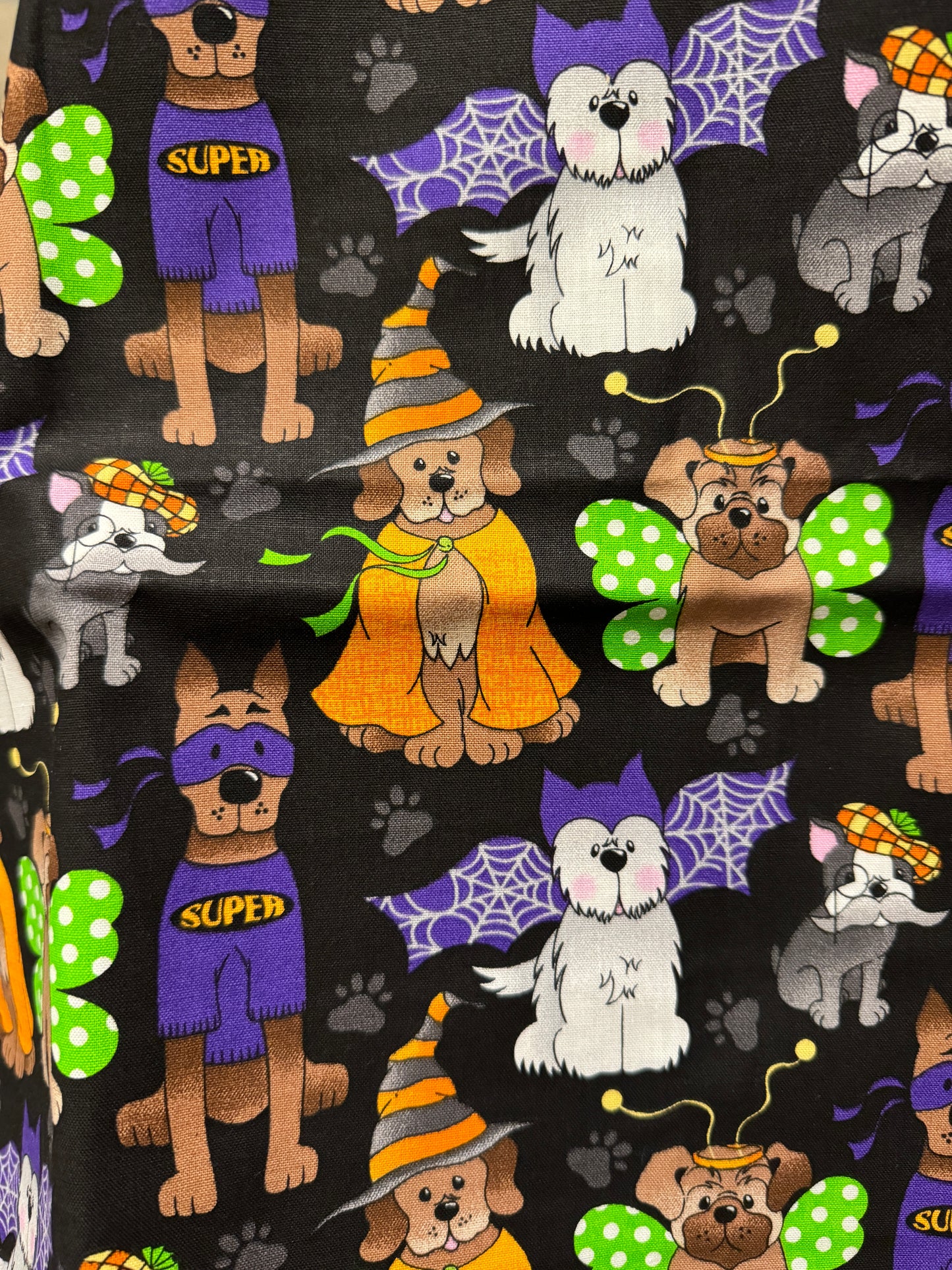 Dogs In Halloween Costumes Black Scrub Cap - Satin Lining Available - Multiple Styles