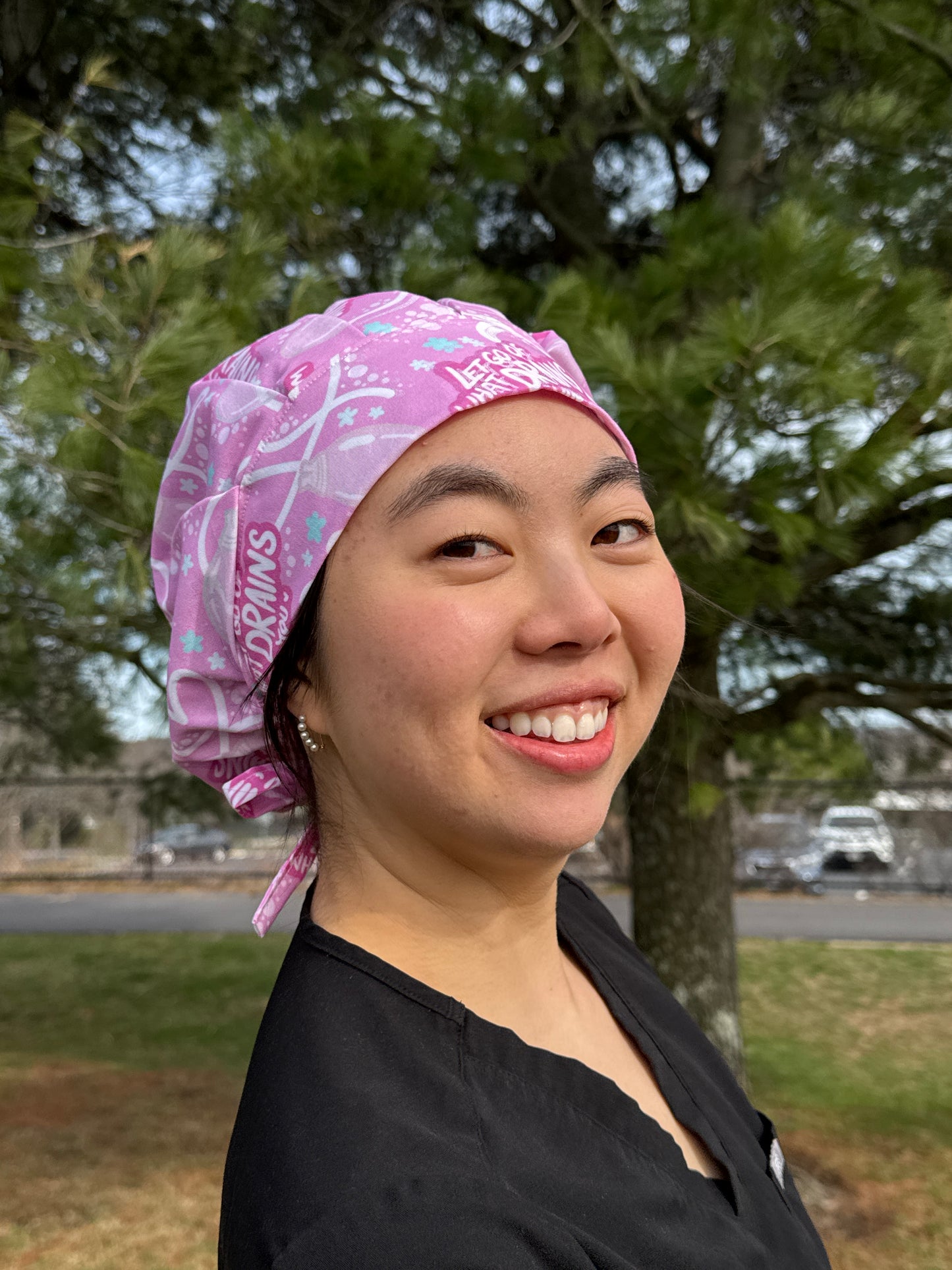 "Let Go of What Drains You" Scrub Cap - Satin Lining Available - Multiple Styles
