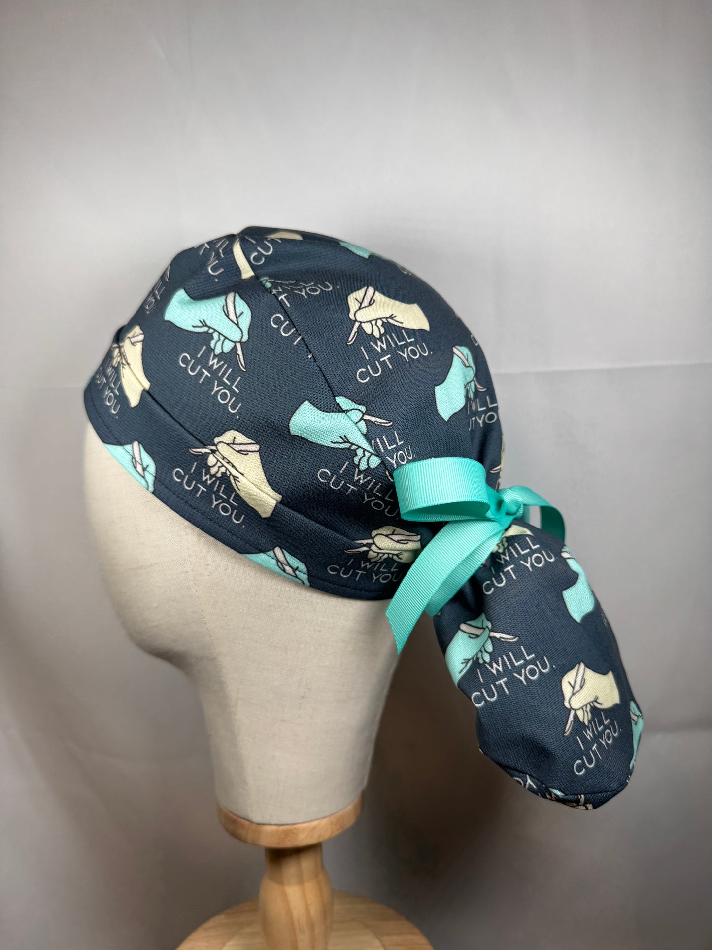 I Will Cut You Surgery Scrub Cap - Satin Lining Avaliable Multiple Styles