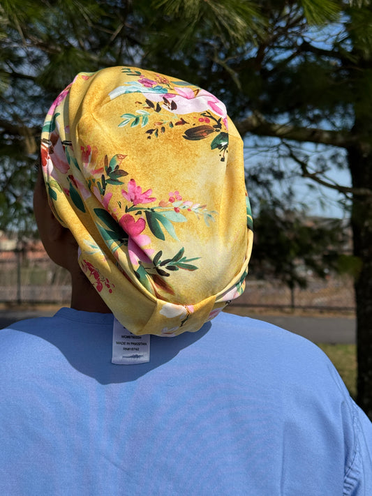 Silky Smooth Chiffon Stretch Scrub Caps - European Style - All Fabric Options