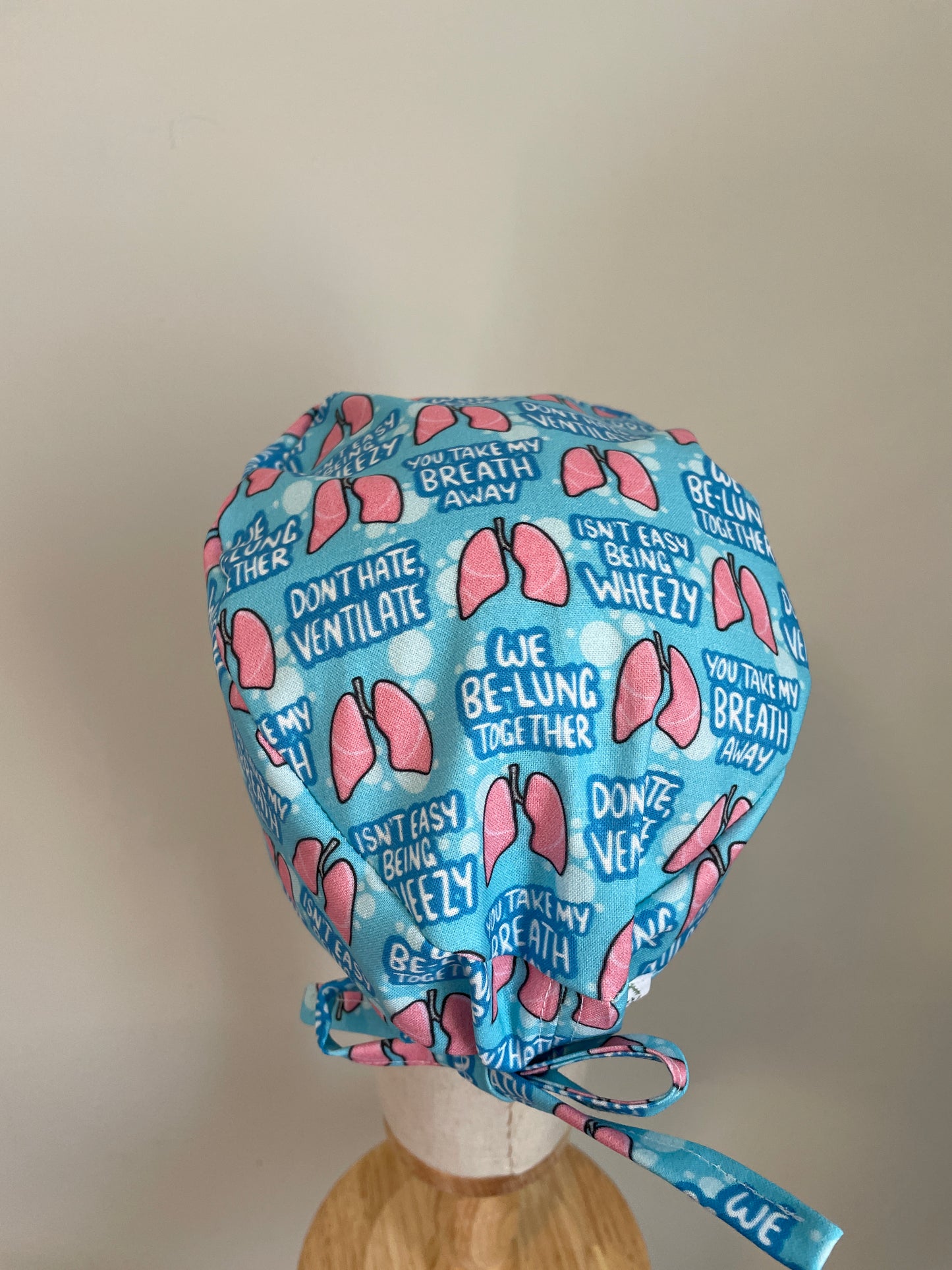 Lungs with Sayings Scrub Cap - Satin Lining Available - Multiple Styles