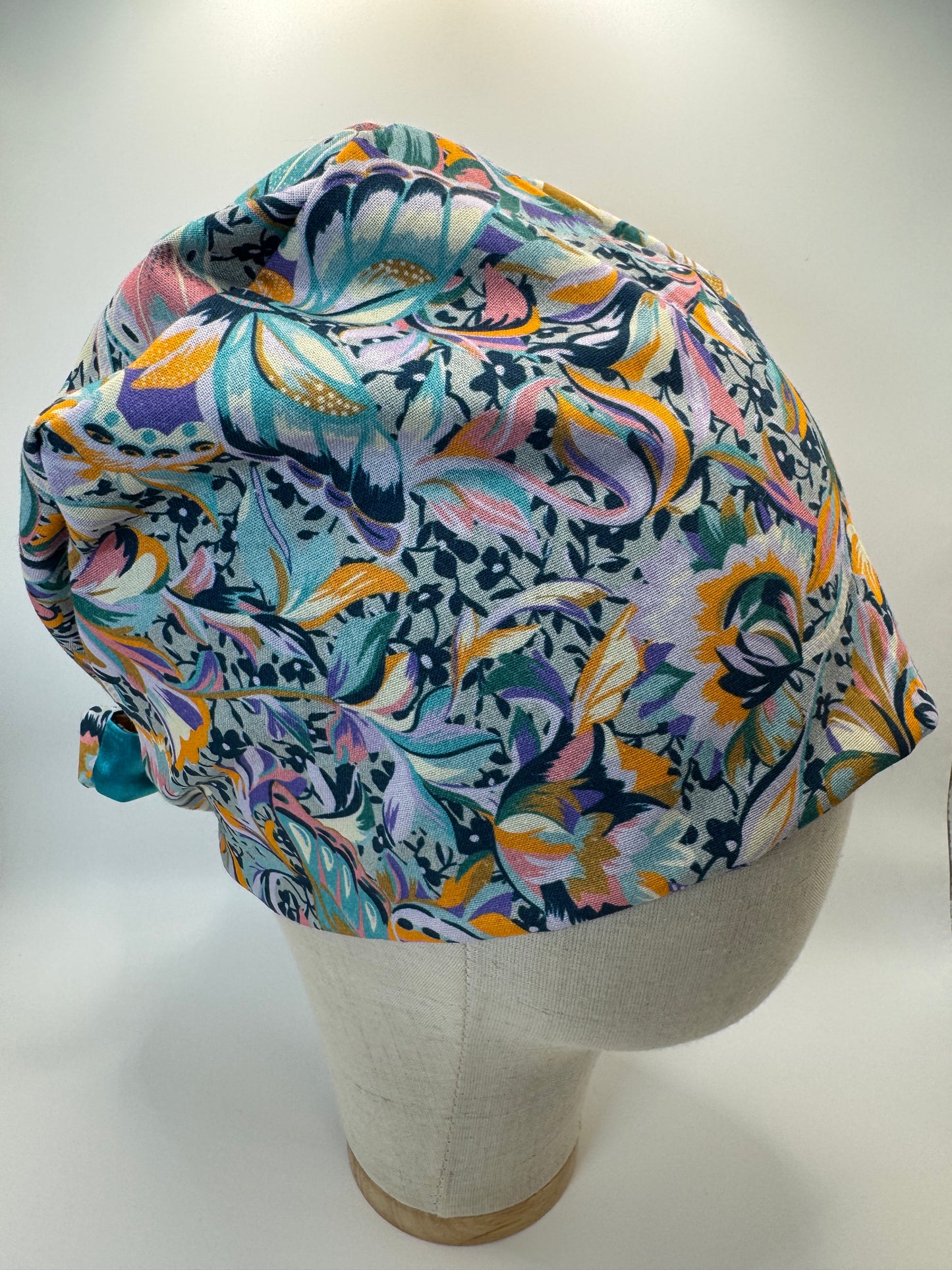 Blue Butterfly Scrub Cap - Satin Lining Available - Multiple Styles