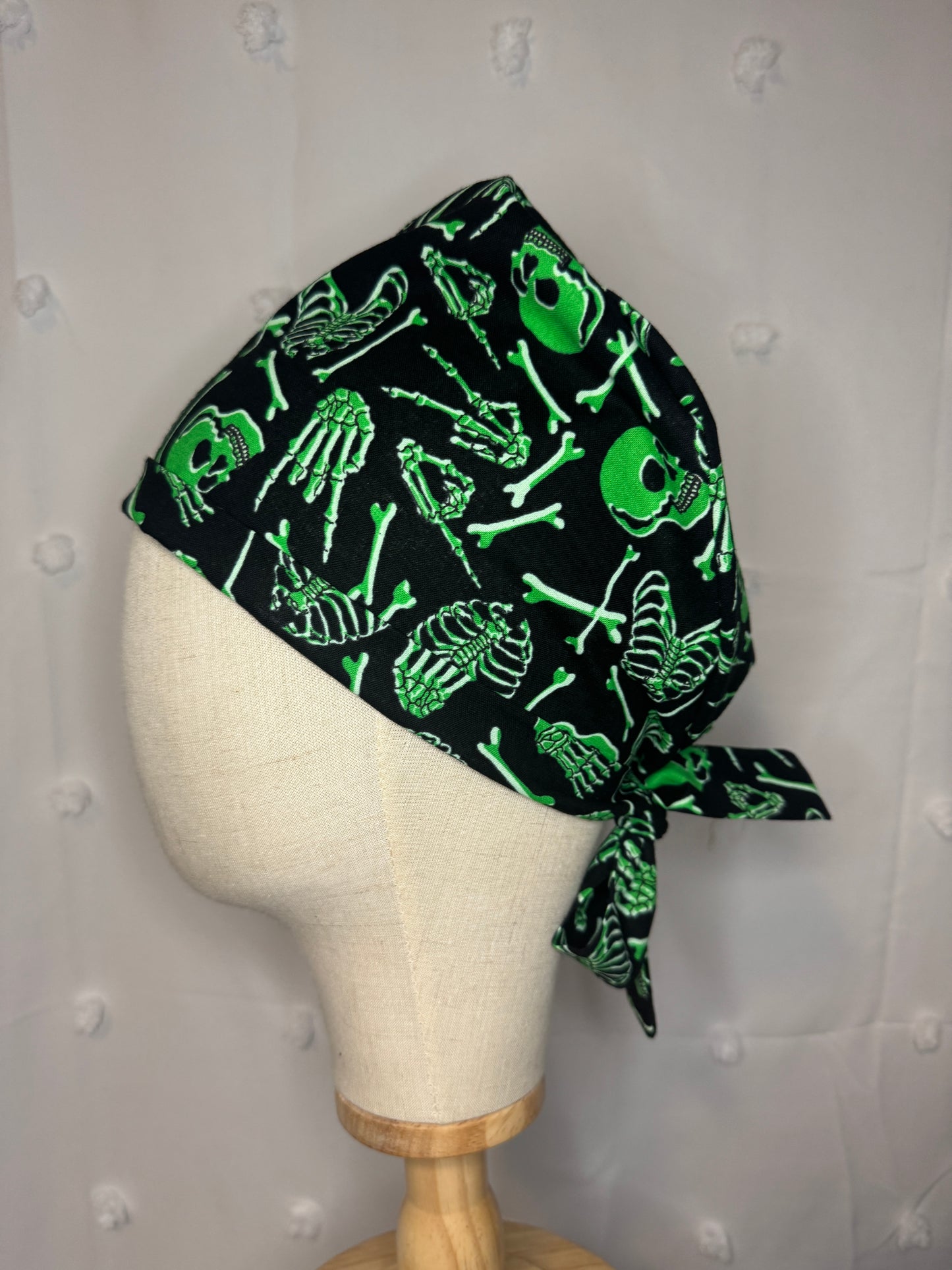 Skeleton Bones Scrub Cap - Glow In The Dark - Satin Lining Available - Multiple Styles