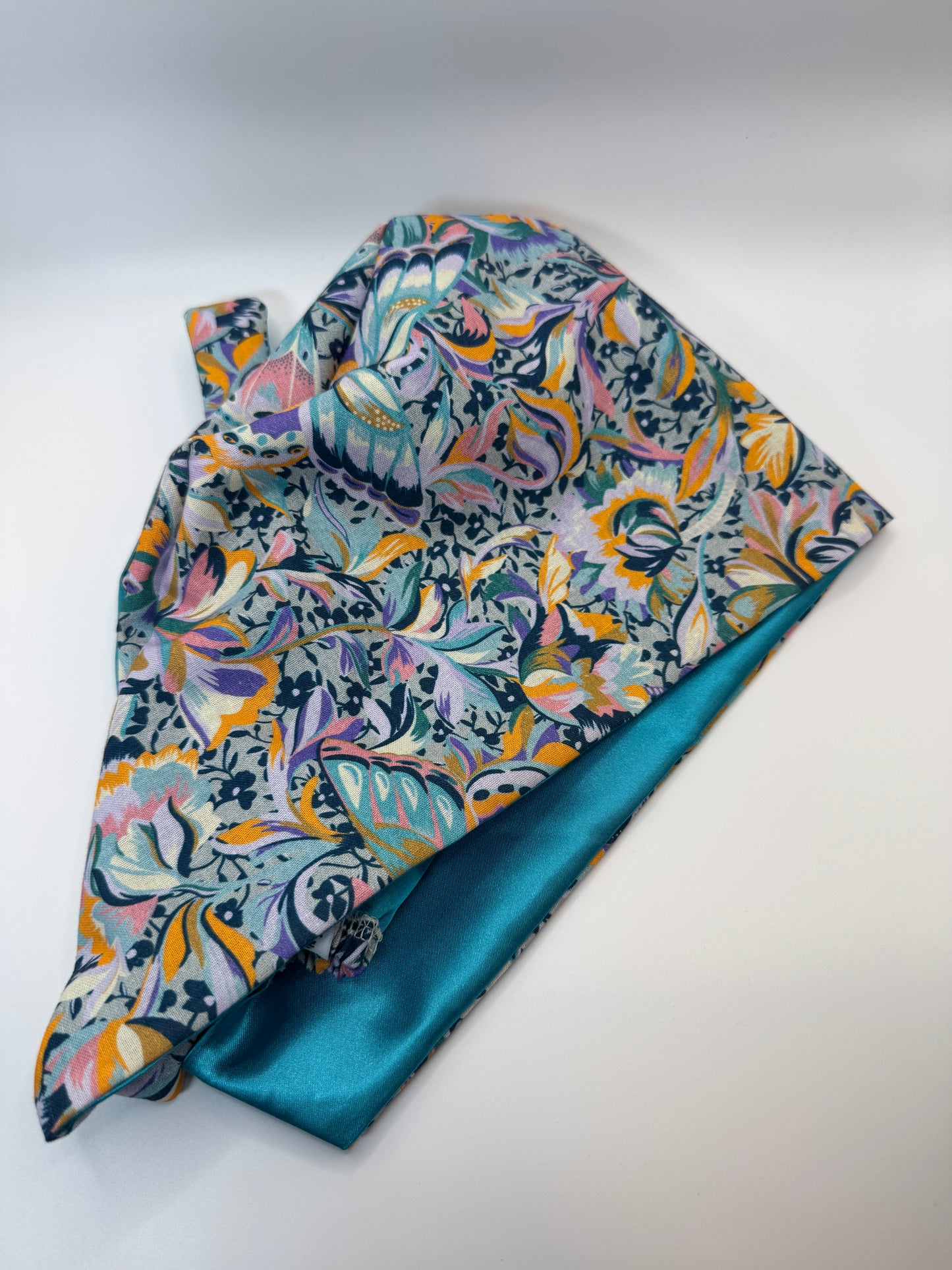 Blue Butterfly Scrub Cap - Satin Lining Available - Multiple Styles