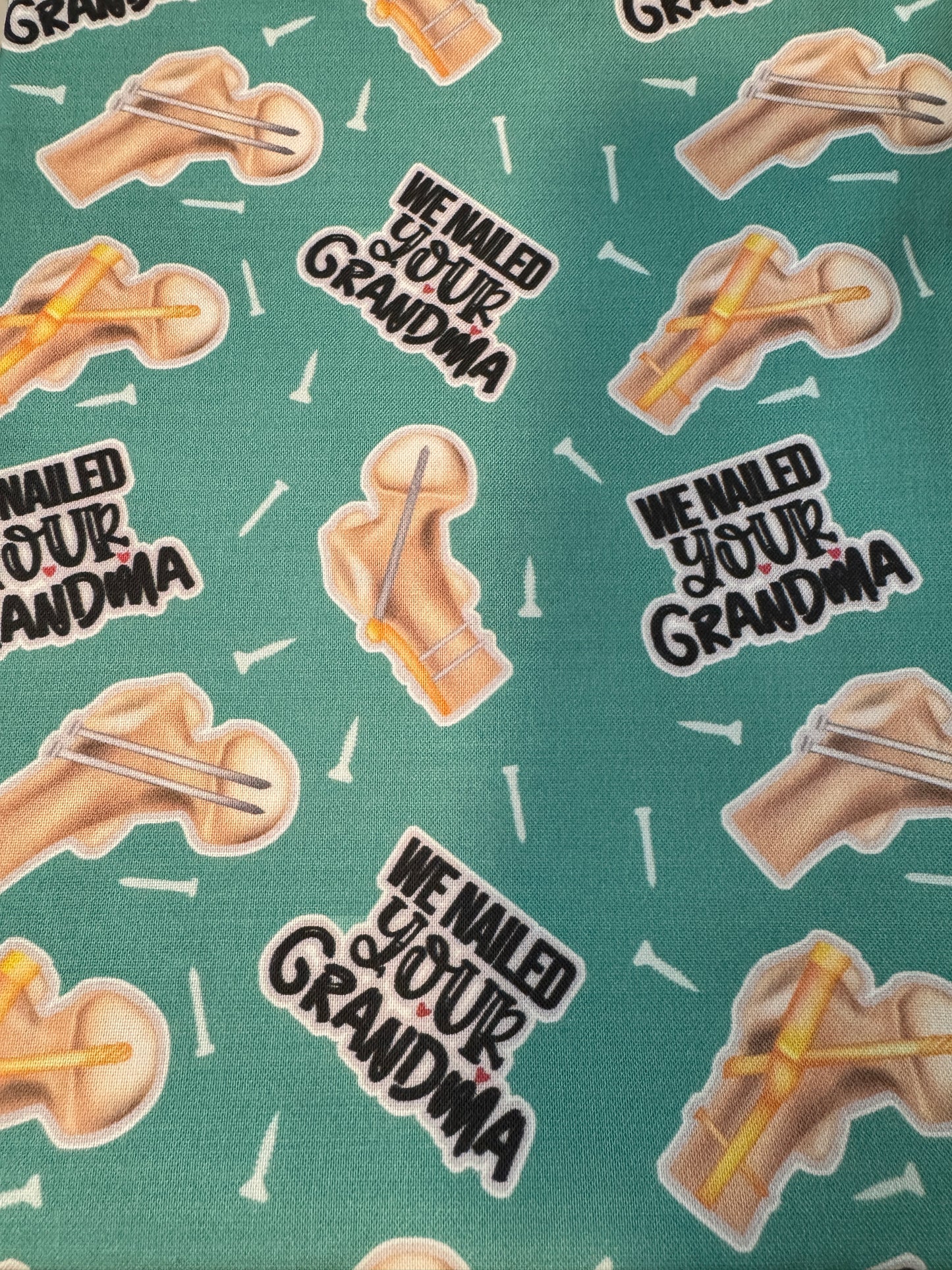 We Nailed Your Grandma Ortho Scrub Cap -Satin Lining Available - Multiple Styles