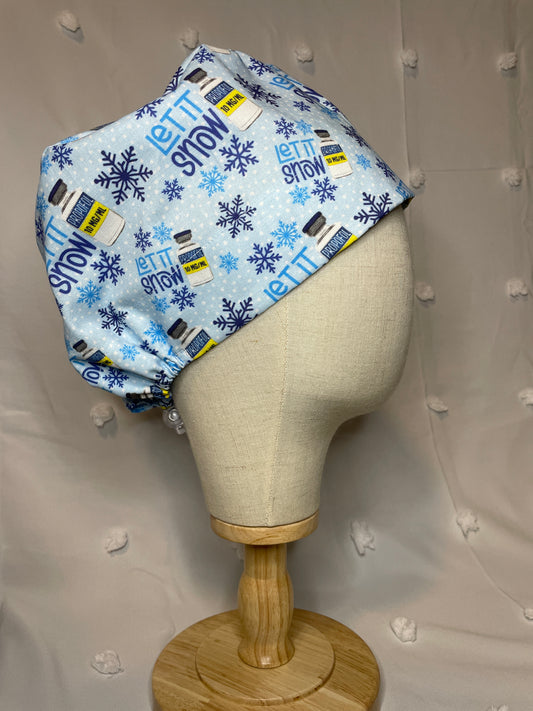 "Let it Snow" Propofol Bottles Scrub Cap - Satin Lining Available - Multiple Styles