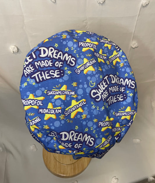 Sweet Dreams are Made of These Scrub Cap - Satin Lining Available - Multiple Styles