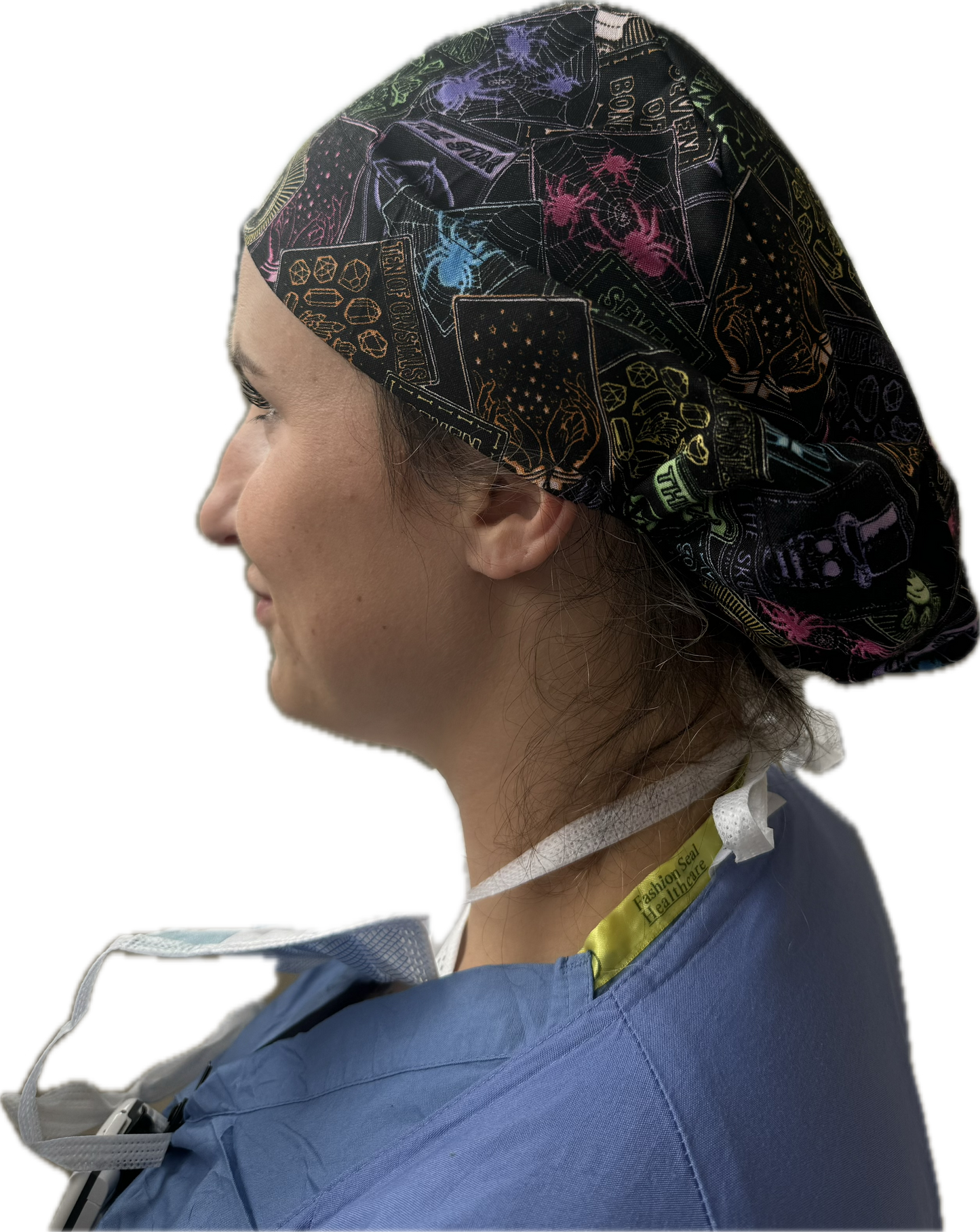 Neon Tarrot Cards Scrub Cap - Satin Lining Available - Multiple Styles