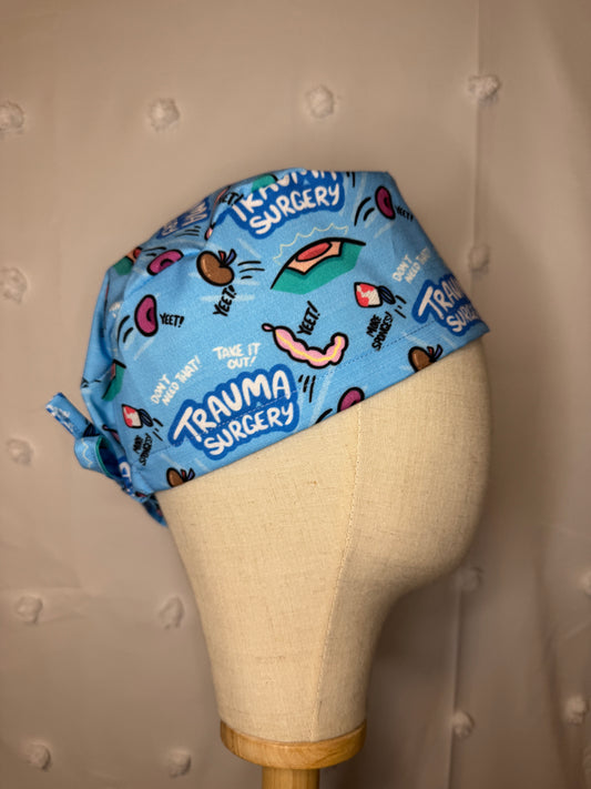 "Trauma Surgery" Scrub Cap - Satin Lining Available - Multiple Styles