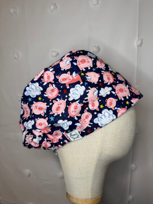 When Pigs Fly Scrub Cap - Satin Lining Available - Multiple Styles