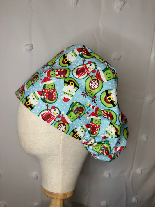Christmas Avocados Scrub Cap - Satin Lining Available - Multiple Styles
